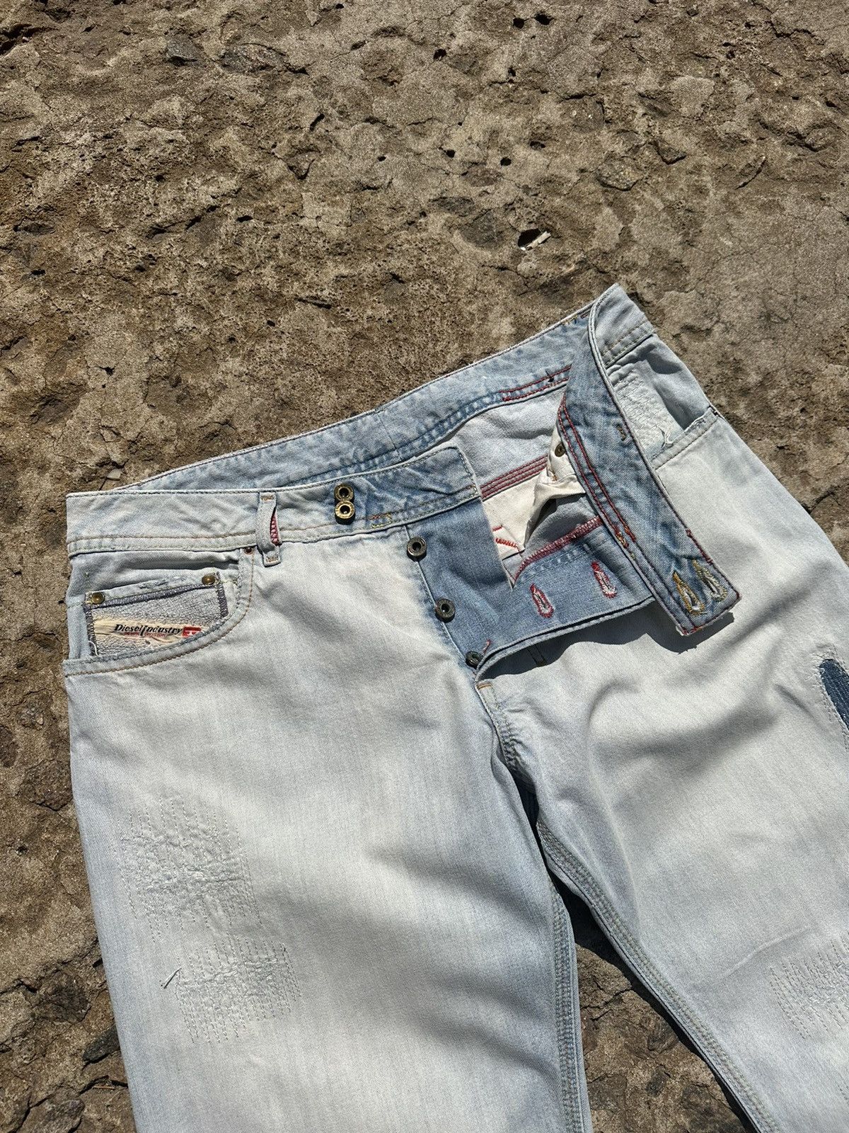 Diesel × Vintage Vintage Y2K Diesel Patched Distressed Jeans Pants Size US 34 / EU 50 - 5 Thumbnail
