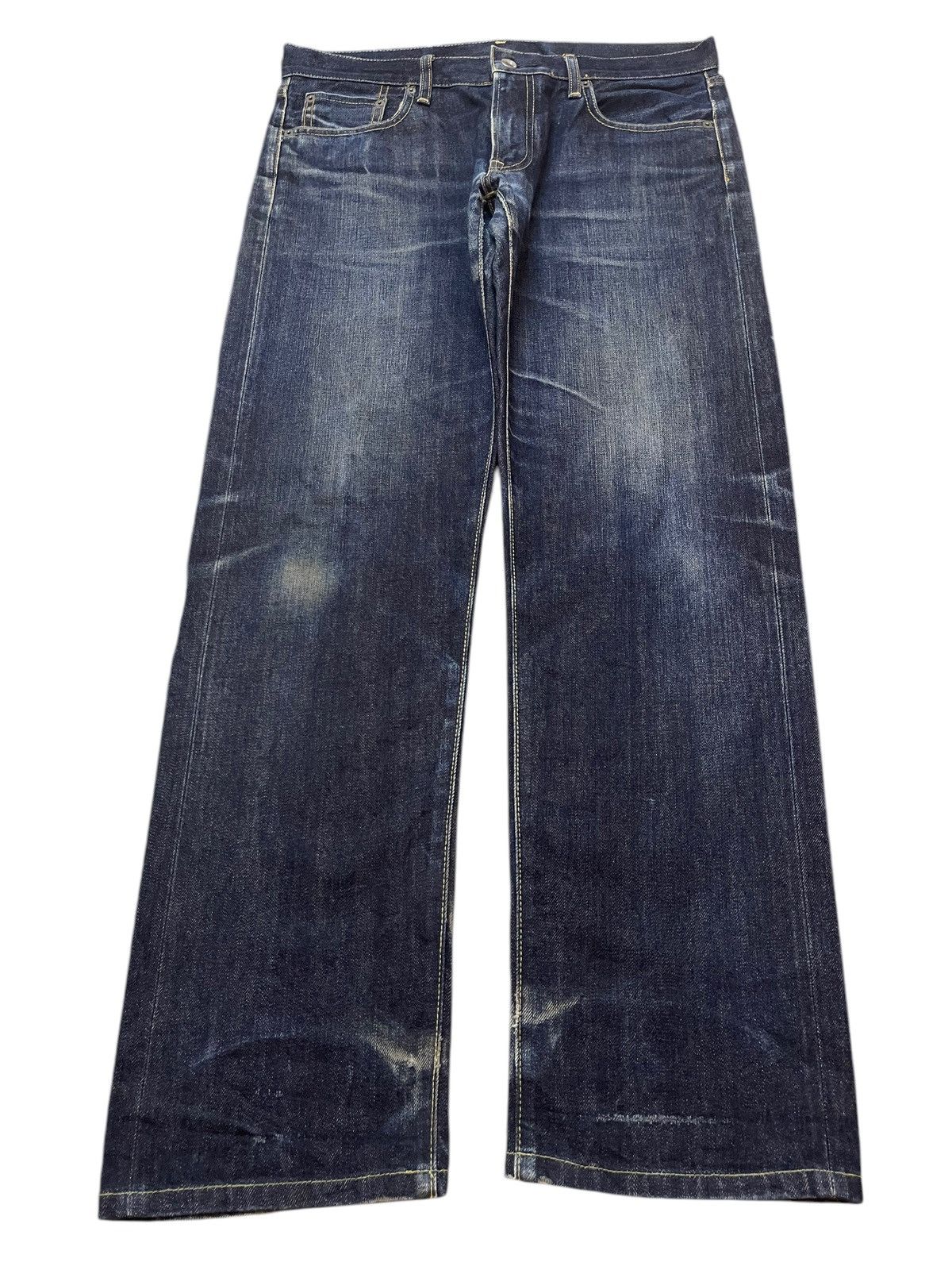 Vintage Japanese Uniqlo Selvedge Blue Faded Wash Style Jeans