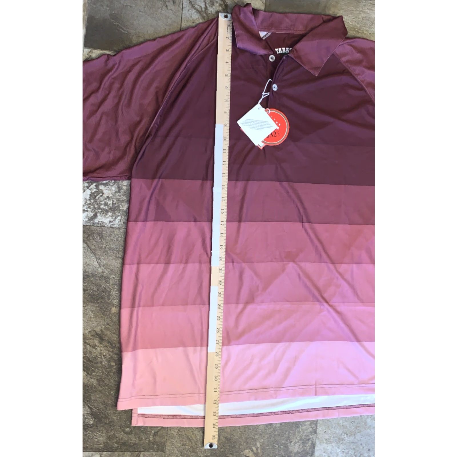 Vintage TABASCO Polo Shirt 2XL Red Ombre Stripe Short Sleeve Collared Button 2192 Mens Size US XXL / EU 58 / 5 - 7 Thumbnail