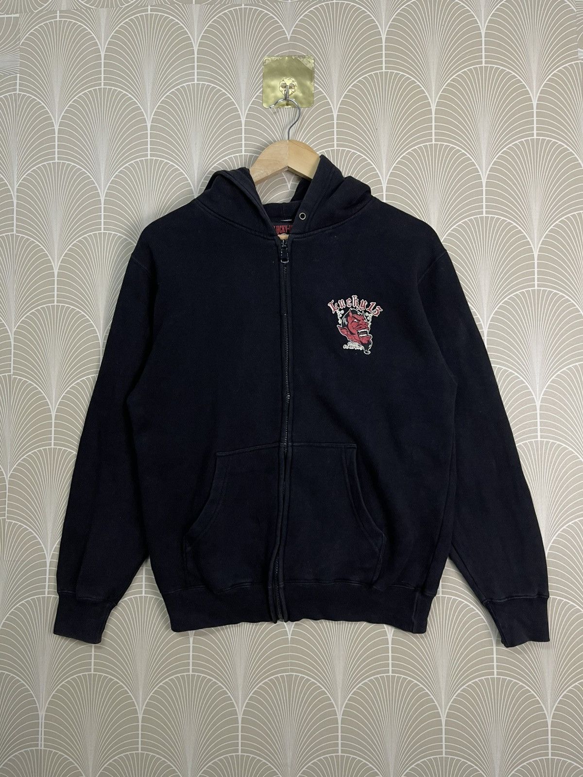 Lucky Brand 😈 90s LUCKY 13 APPAREL “GREASE GAS AND GLORY” ZIPPER HOODIE Size US S / EU 44-46 / 1 - 2 Thumbnail
