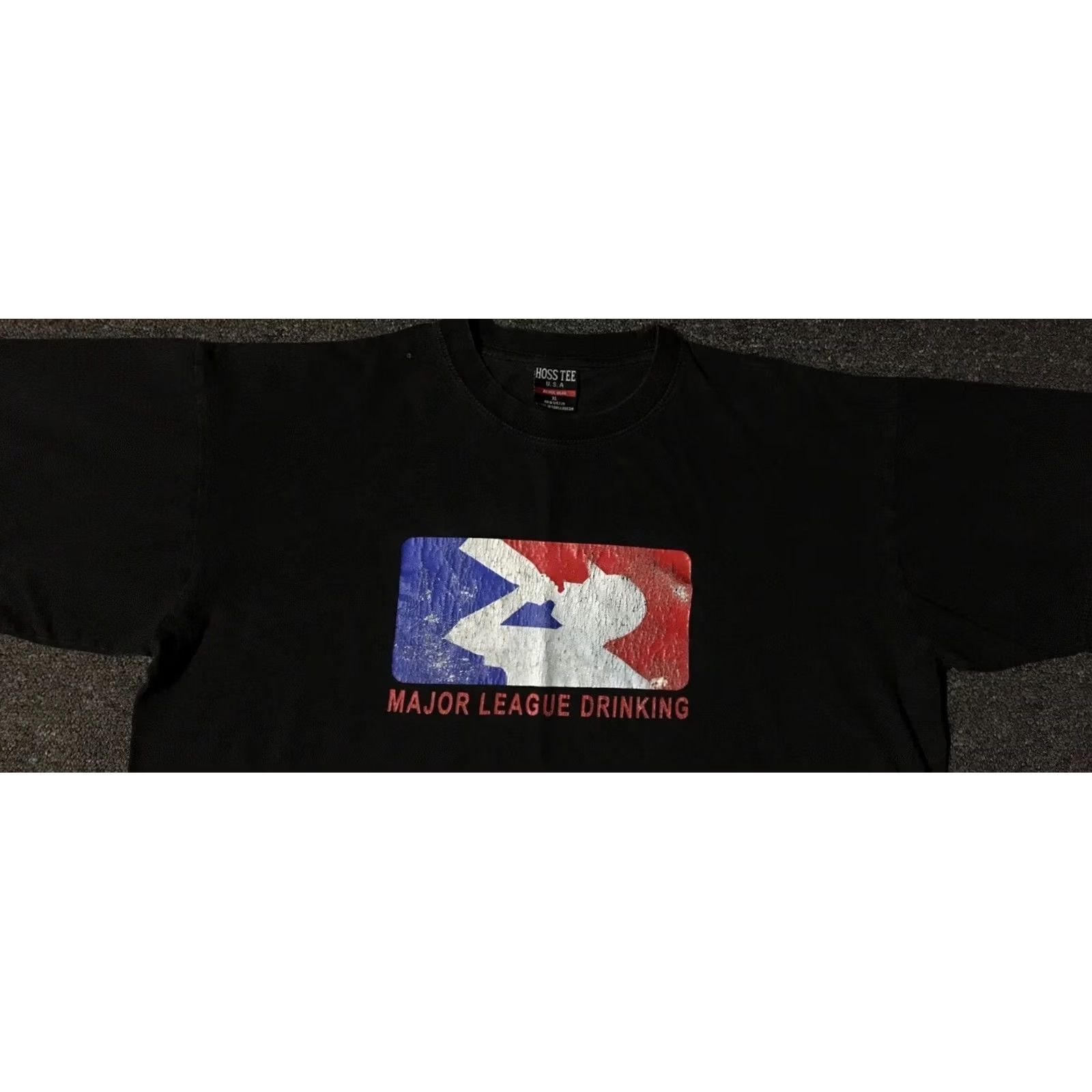 MLB VINTAGE Major League Drinking Parody T-Shirt XL Black MLB Funny Grunge 80s 90s Sports Shirt Mens Size US XL / EU 56 / 4 - 4 Thumbnail