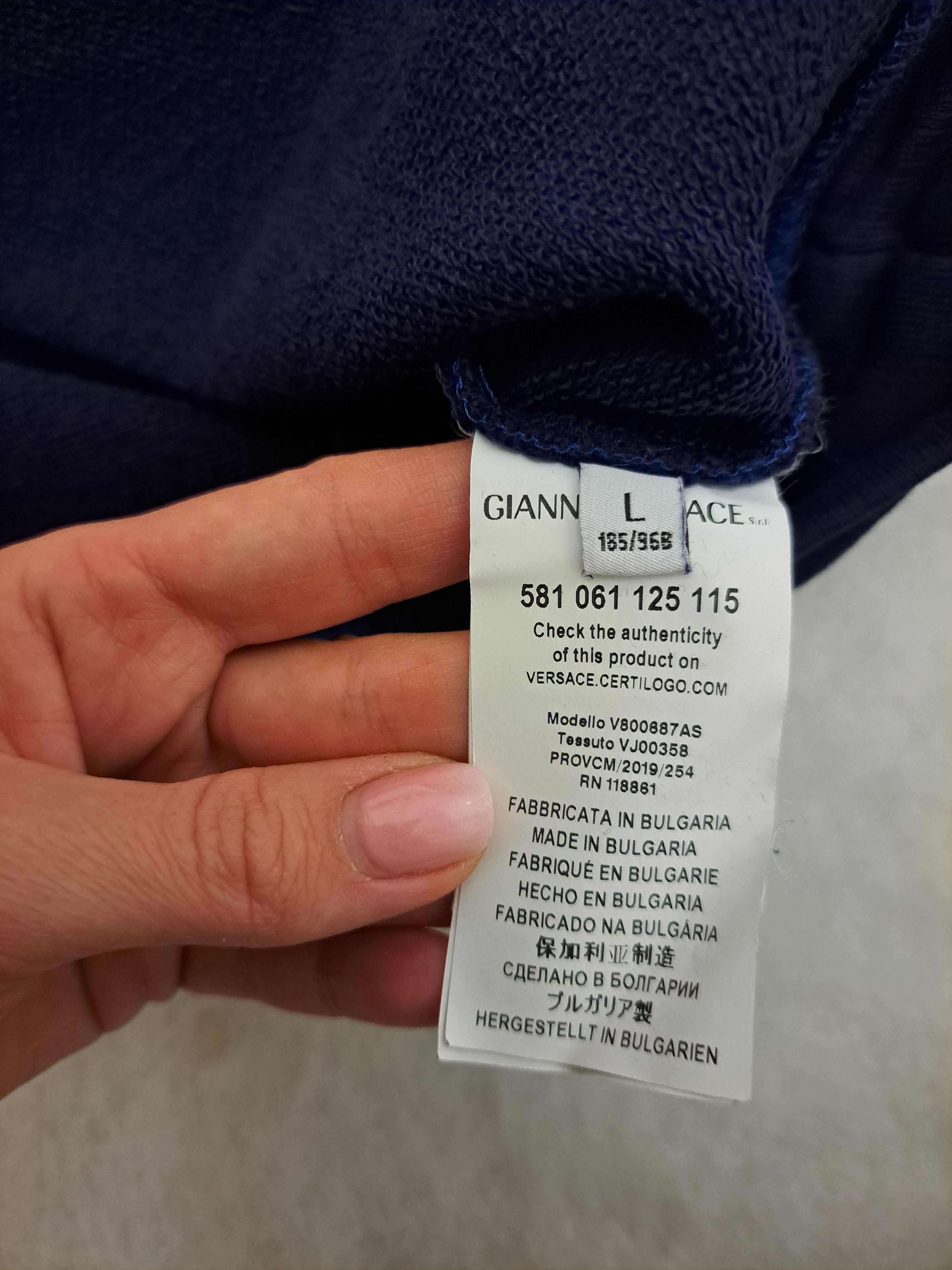 Versace Navy big logo sweatshirt Versace Collection, crewneck L Size US L / EU 52-54 / 3 - 7 Thumbnail