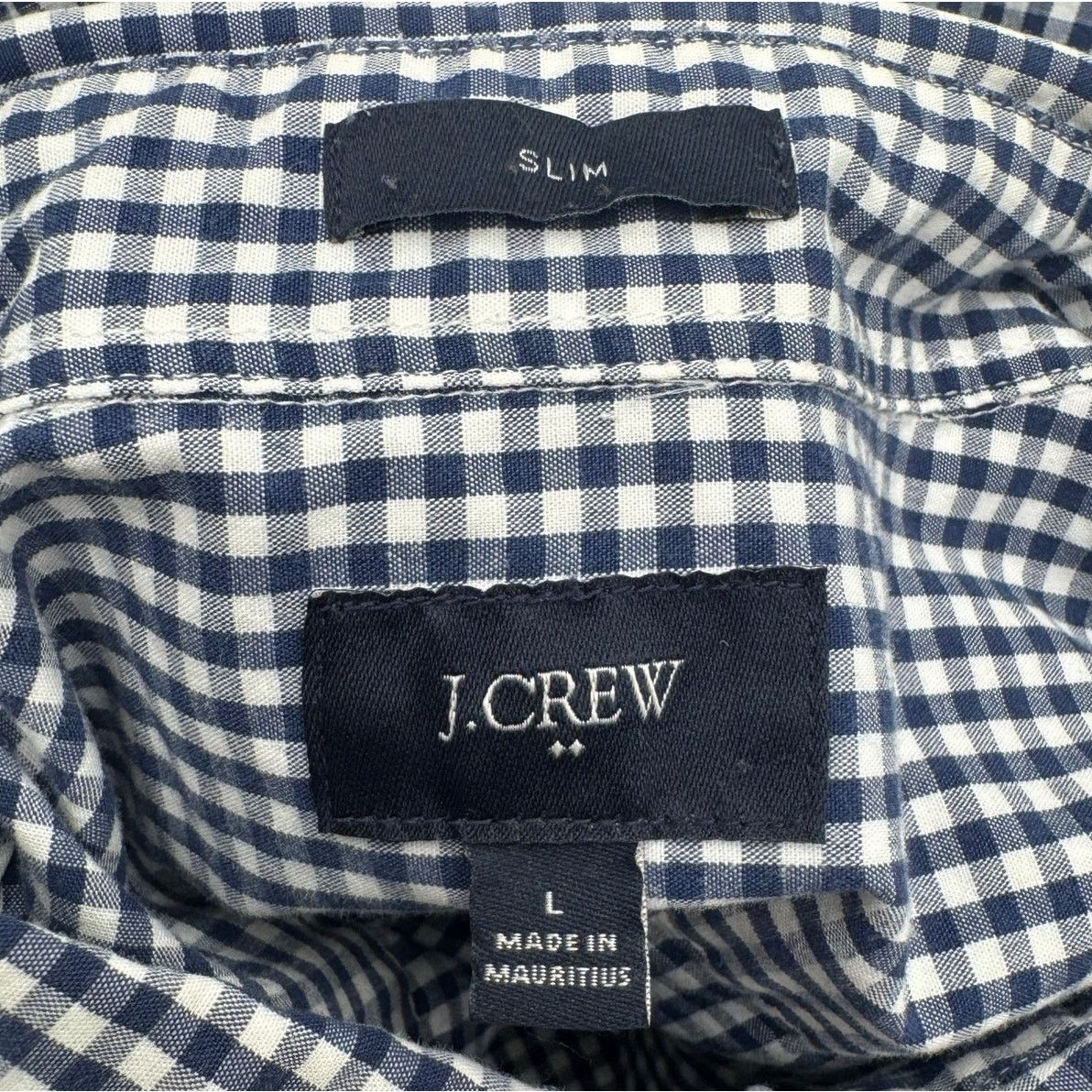 J.Crew J. CREW Slim Gingham Checkered Blue White Large Size US L / EU 52-54 / 3 - 4 Thumbnail