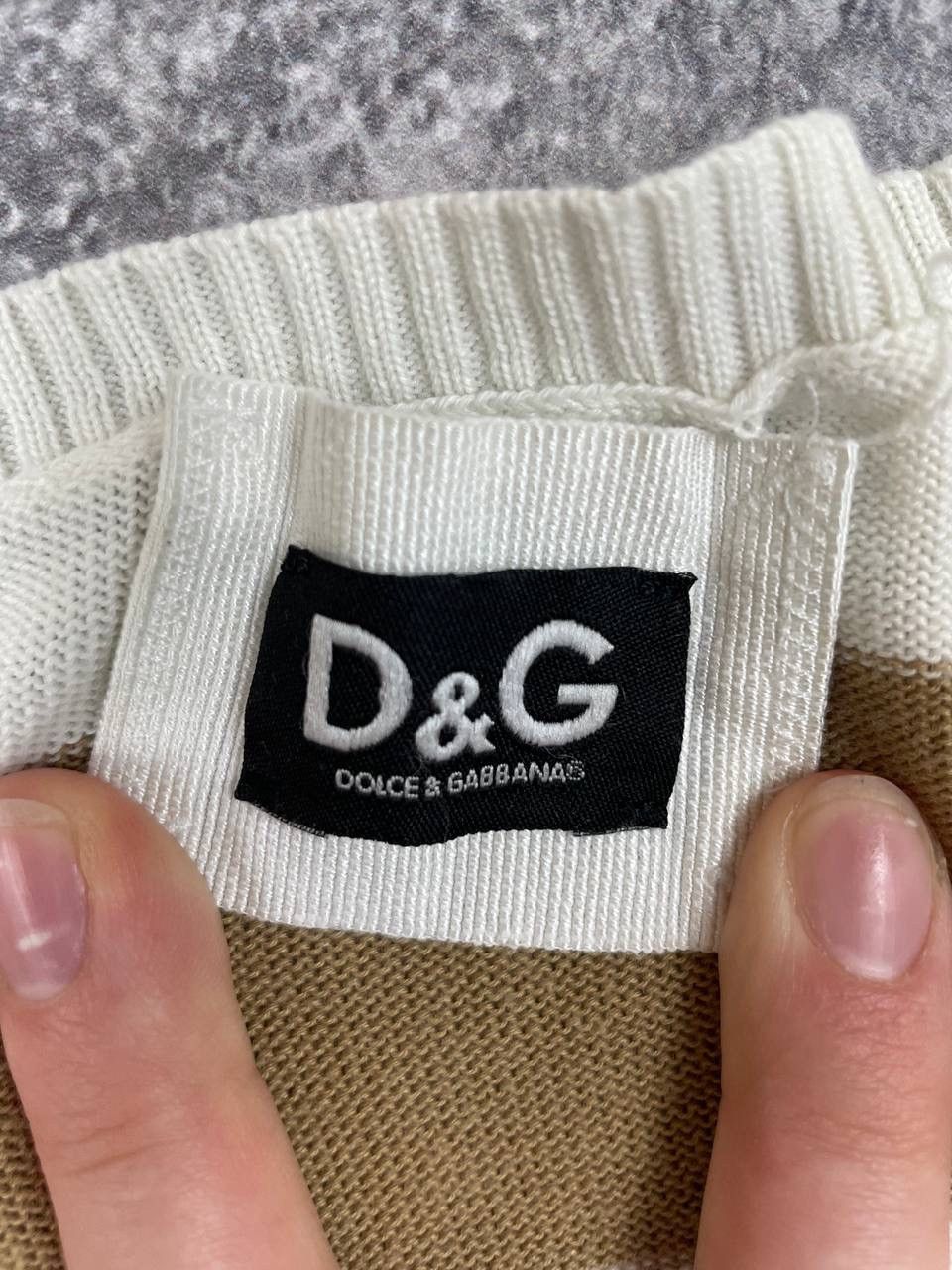 Dolce & Gabbana Dolce & Gabbana Women Cotton Knit Sweater Striped Beige Size S / US 4 / IT 40 - 3 Thumbnail