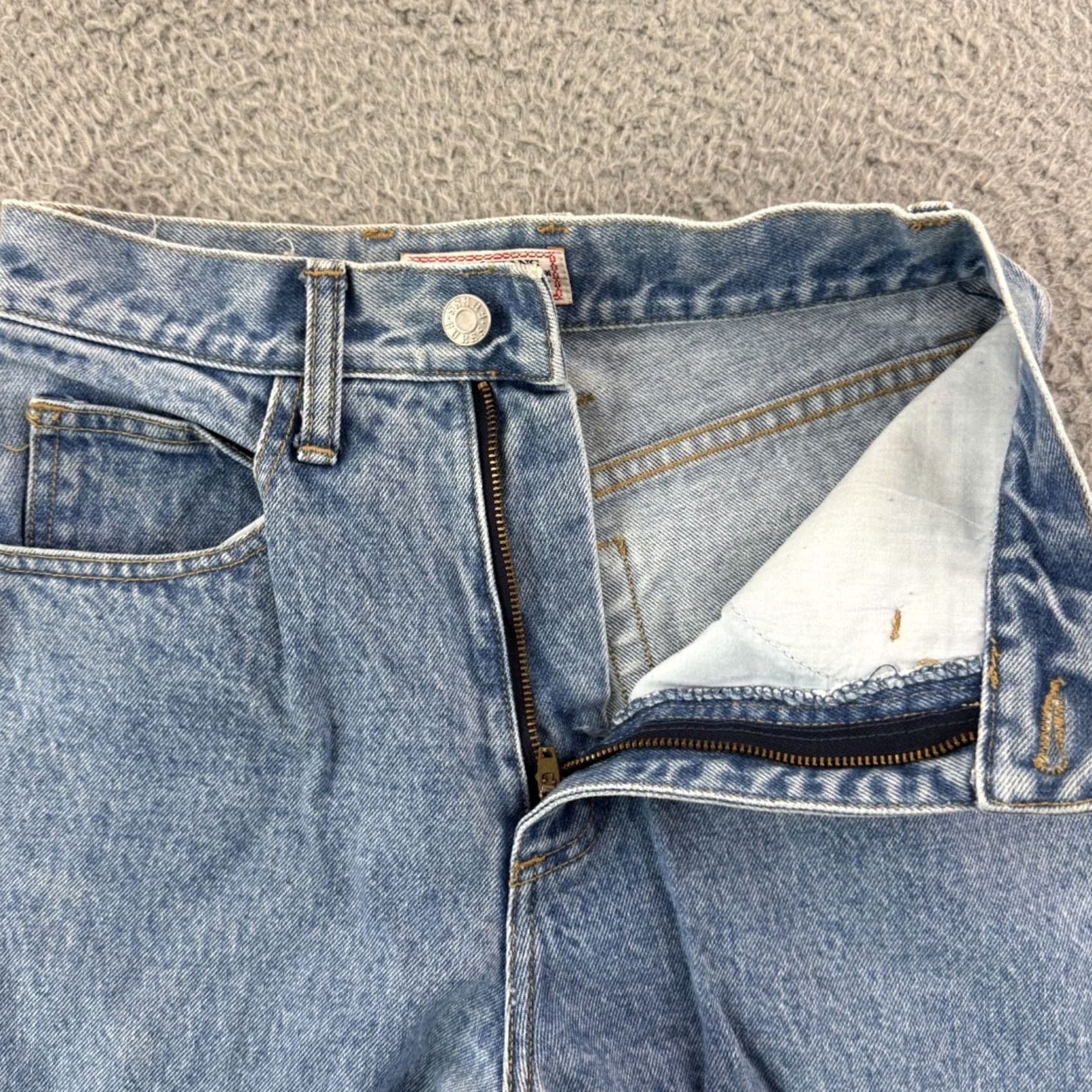 Guess VINTAGE Guess Jeans Womens 27 Blue Tapered Bootcut 80s High Rise Mom Denim Zip Shirt Size 27" / US 4 / IT 40 - 4 Thumbnail
