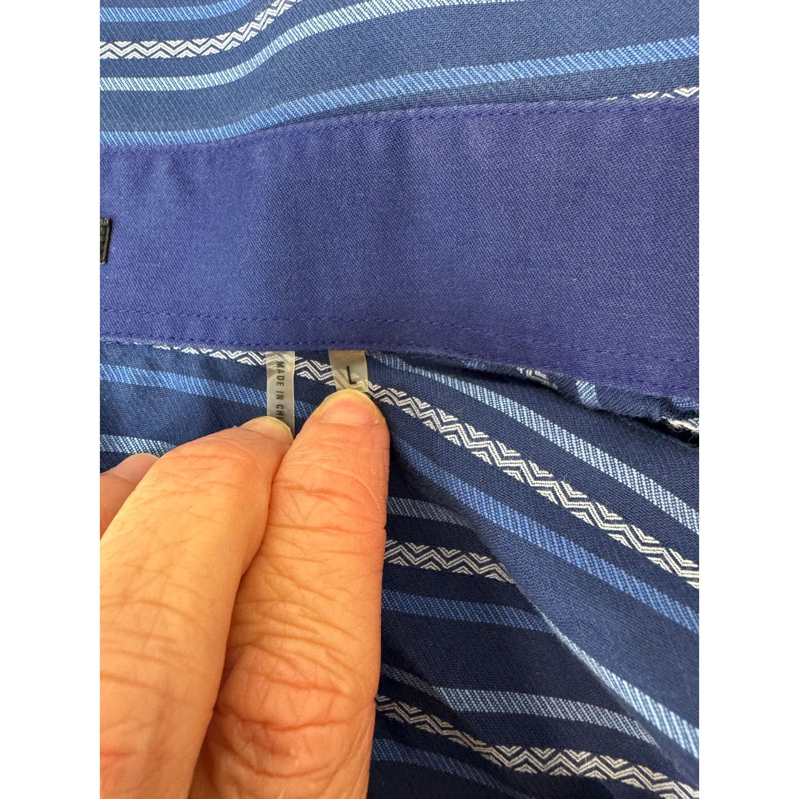 BUGATCHI Bugatchi Uomo Dress Shirt Button Stripes Blue - Men's Large Size US L / EU 52-54 / 3 - 10 Thumbnail