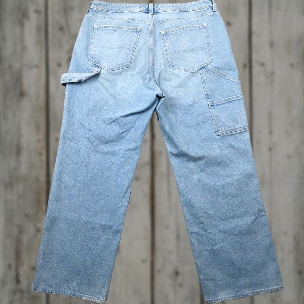 Abercrombie & Fitch Abercrombie & Fitch Jeans The 90s Relaxed High Rise Curve Love Carpenter 33/16s Blue Cotton Blend Denim Women Jeans Straight Pockets belt? Size 24" / US 00 / IT 34 - 1 Thumbnail