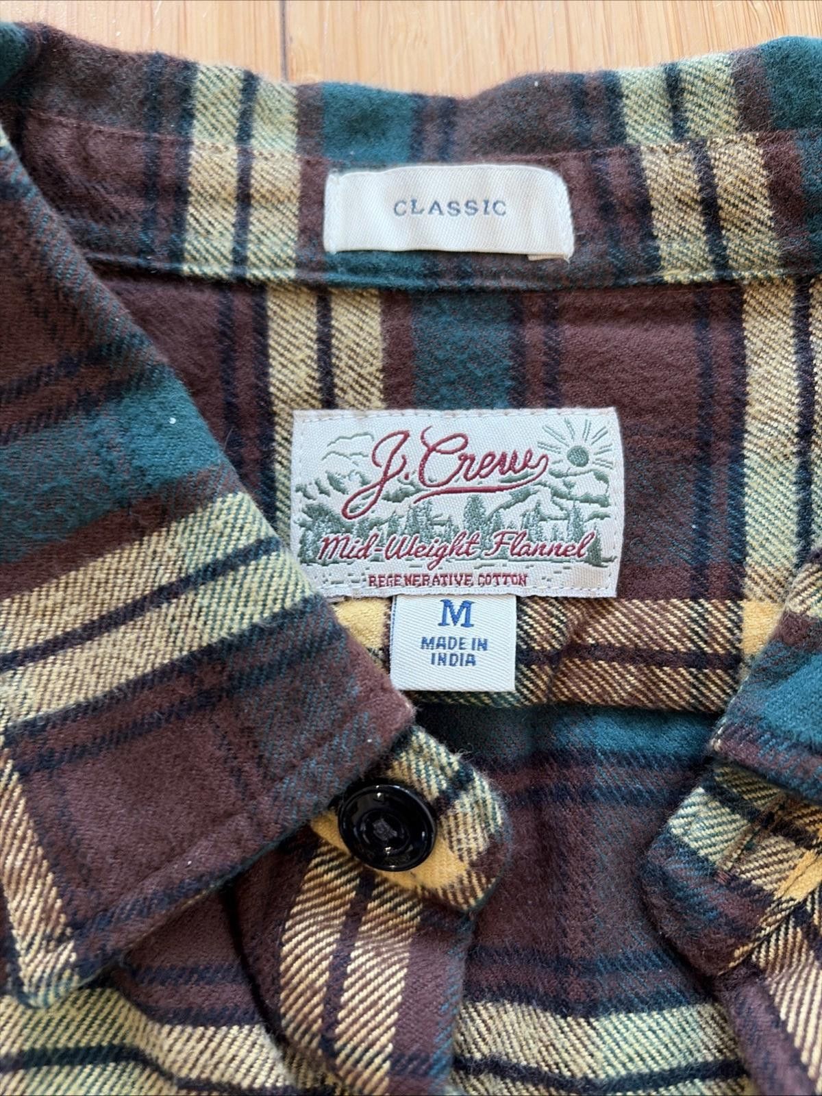 J.Crew J. CREW Mid-Weight Flannel Shirt Classic Fit Size US M / EU 48-50 / 2 - 2 Thumbnail