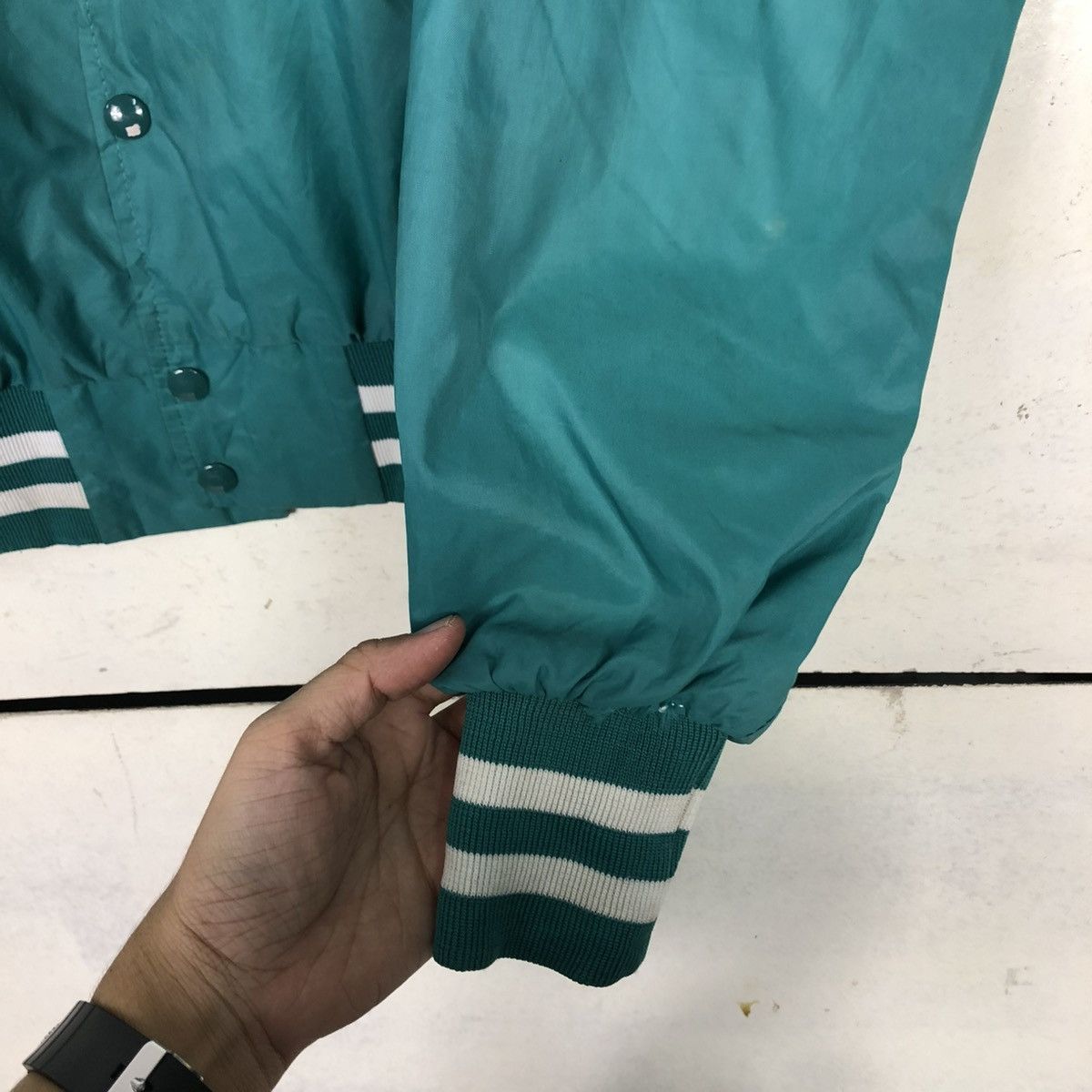 Vintage 🔥VINTAGE BOMBER JACKET DALLAS EMBLEM MFG DOLPHIN BIG LOGO Size US L / EU 52-54 / 3 - 17 Thumbnail