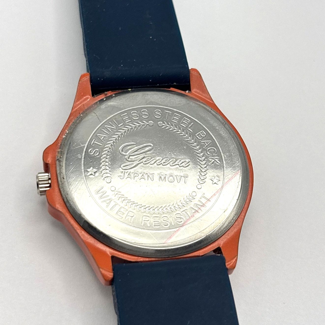 Geneva Silver & Orange Tiger Stripe Men's Watch Size ONE SIZE - 5 Thumbnail