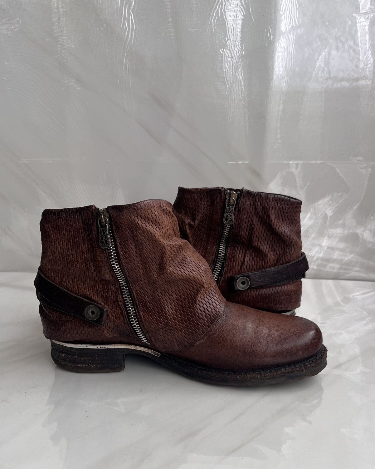 A.S.98 As 98 Airstep Zipper Boho Biker brown distressed boot Size US 8 / IT 38 - 6 Thumbnail