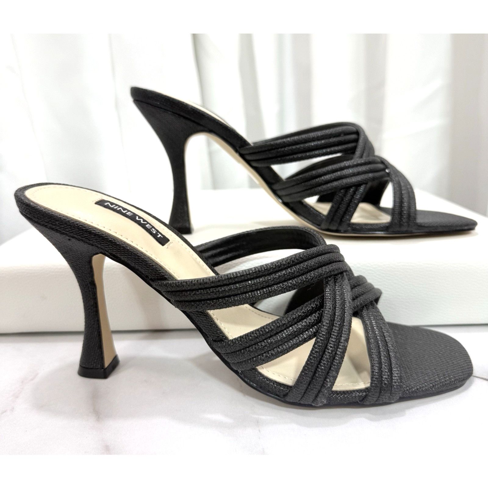 Nine West Nine West Black Crisscross Strap Slide Sandal Size 8M Size US 8 / IT 38 - 3 Thumbnail
