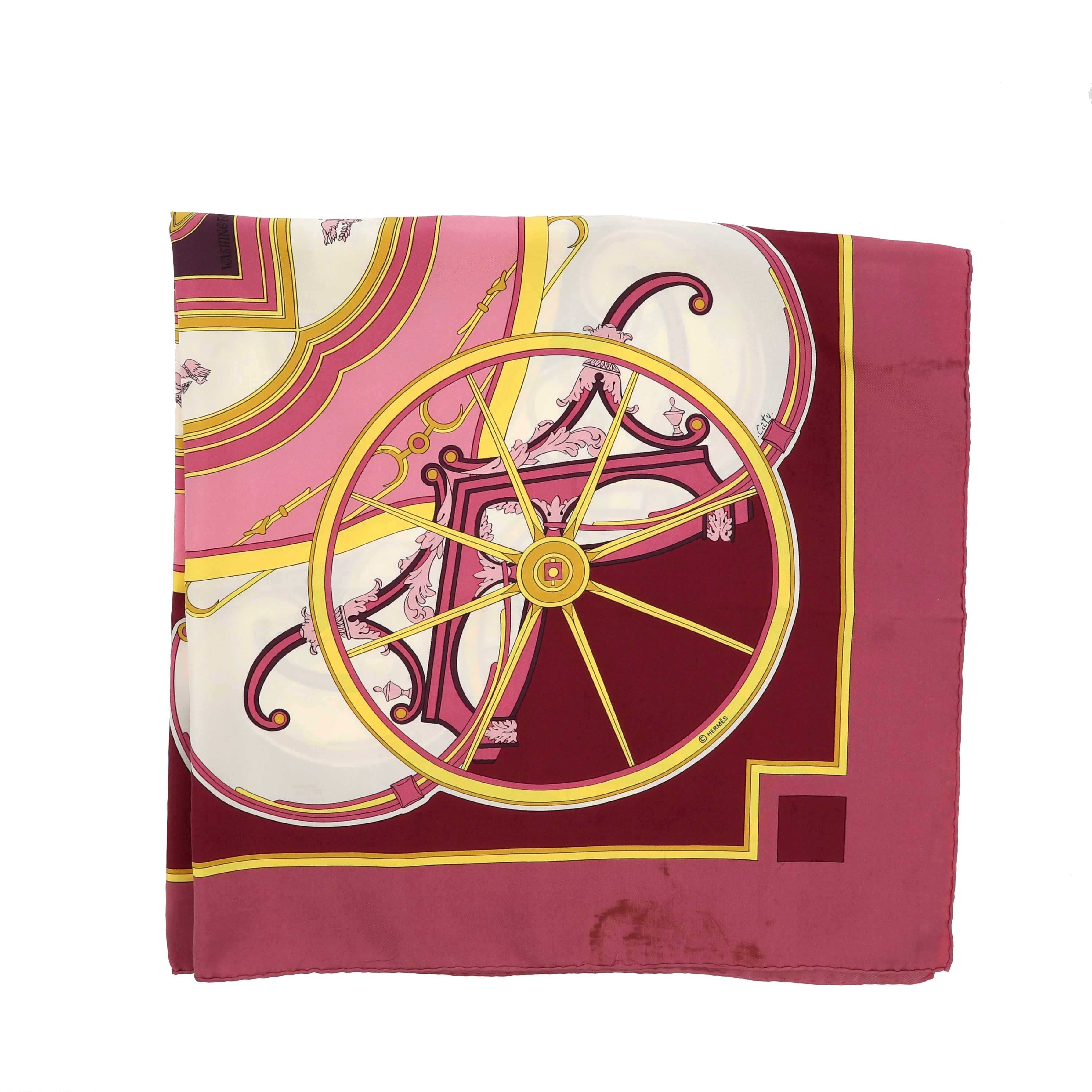 image of Hermes Foulard In Purple Silk, Women's