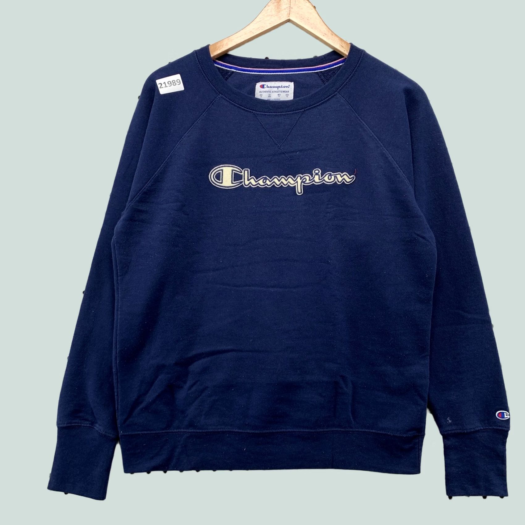 Champion Champion Sweatshirt Navy Blue Womens Medium Crewneck Pullover Size M / US 6-8 / IT 42-44 - 1 Thumbnail