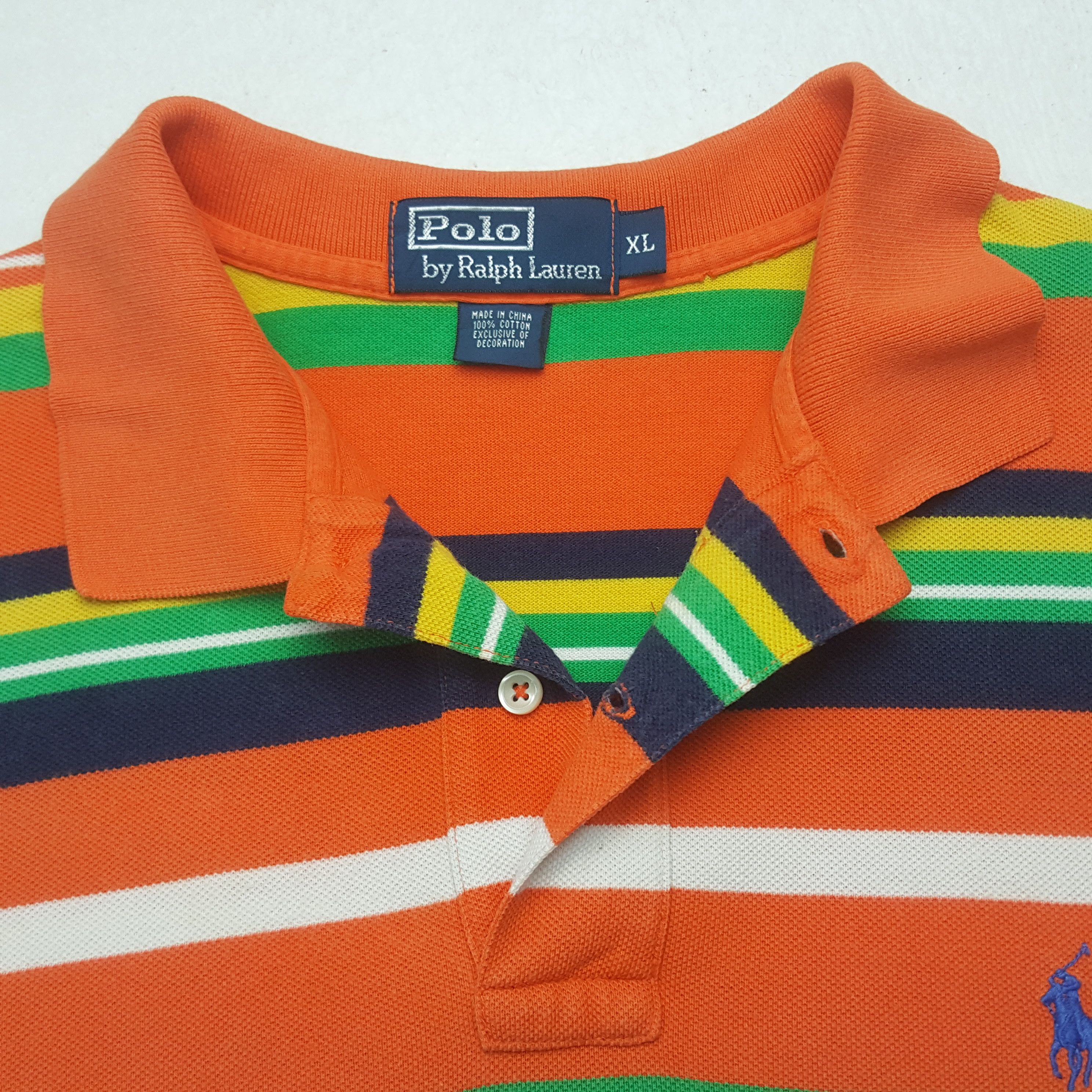 Polo Ralph Lauren Vintage Polo Ralph Lauren American Stripes Polos RR11 Size US XL / EU 56 / 4 - 4 Thumbnail