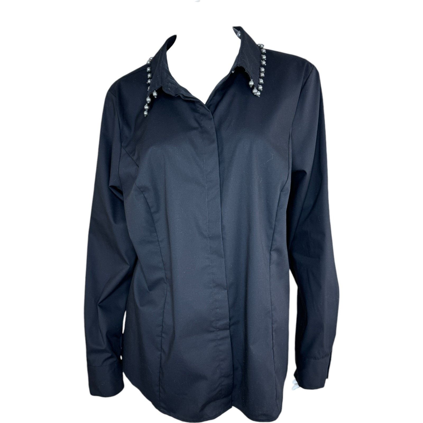 Other BEAUTIFUL by Lawrence Zarian Hidden Placket Poplin Shirt Size L / US 10 / IT 46 - 1 Thumbnail