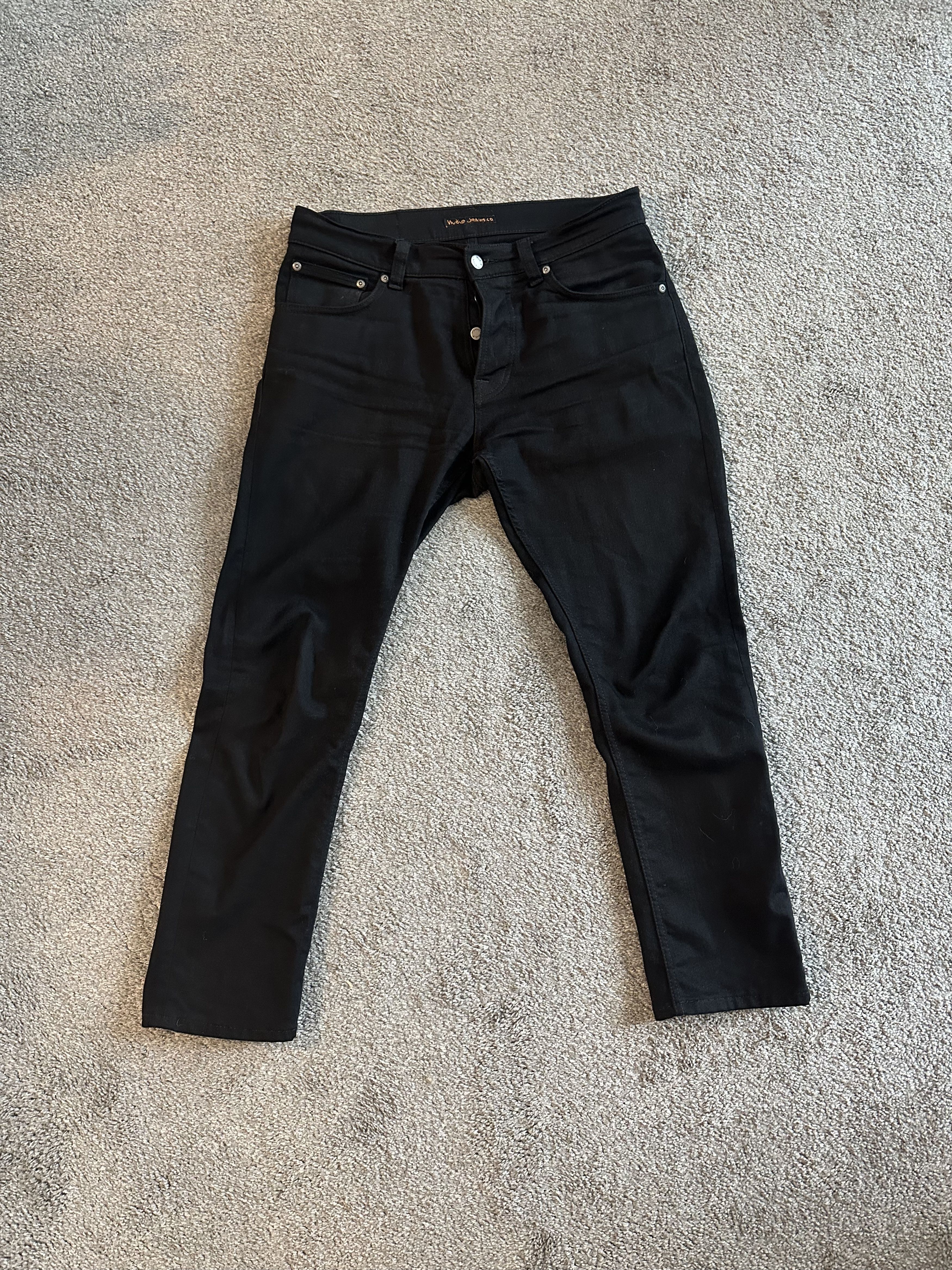 Nudie Jeans Nudie Jeans Grim Tim Dry Everblack Size US 33 - 1 Thumbnail