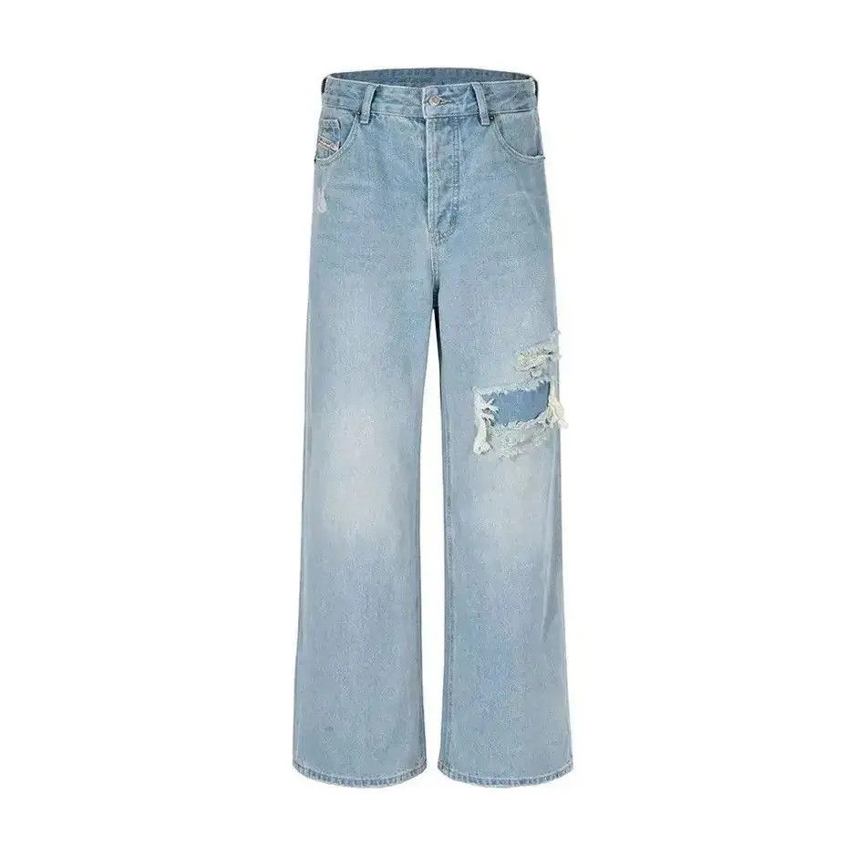 Japanese Brand Baggy Flared Wide Leg Striped Rusty Jeans Size US 32 / EU 48 - 2 Thumbnail