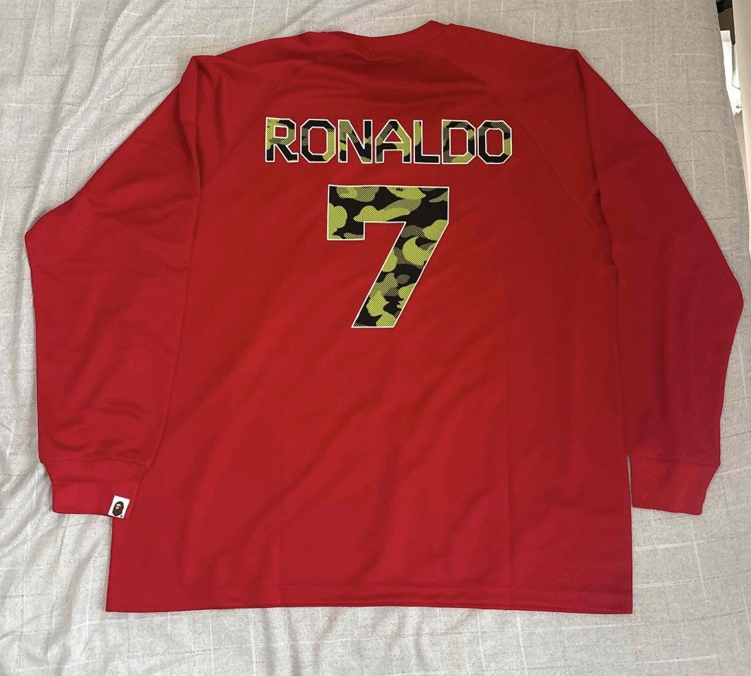 Bape Bape x CR7 Red Multi Logo Ronaldo Jersey Long Sleeve Size US L / EU 52-54 / 3 - 2 Thumbnail