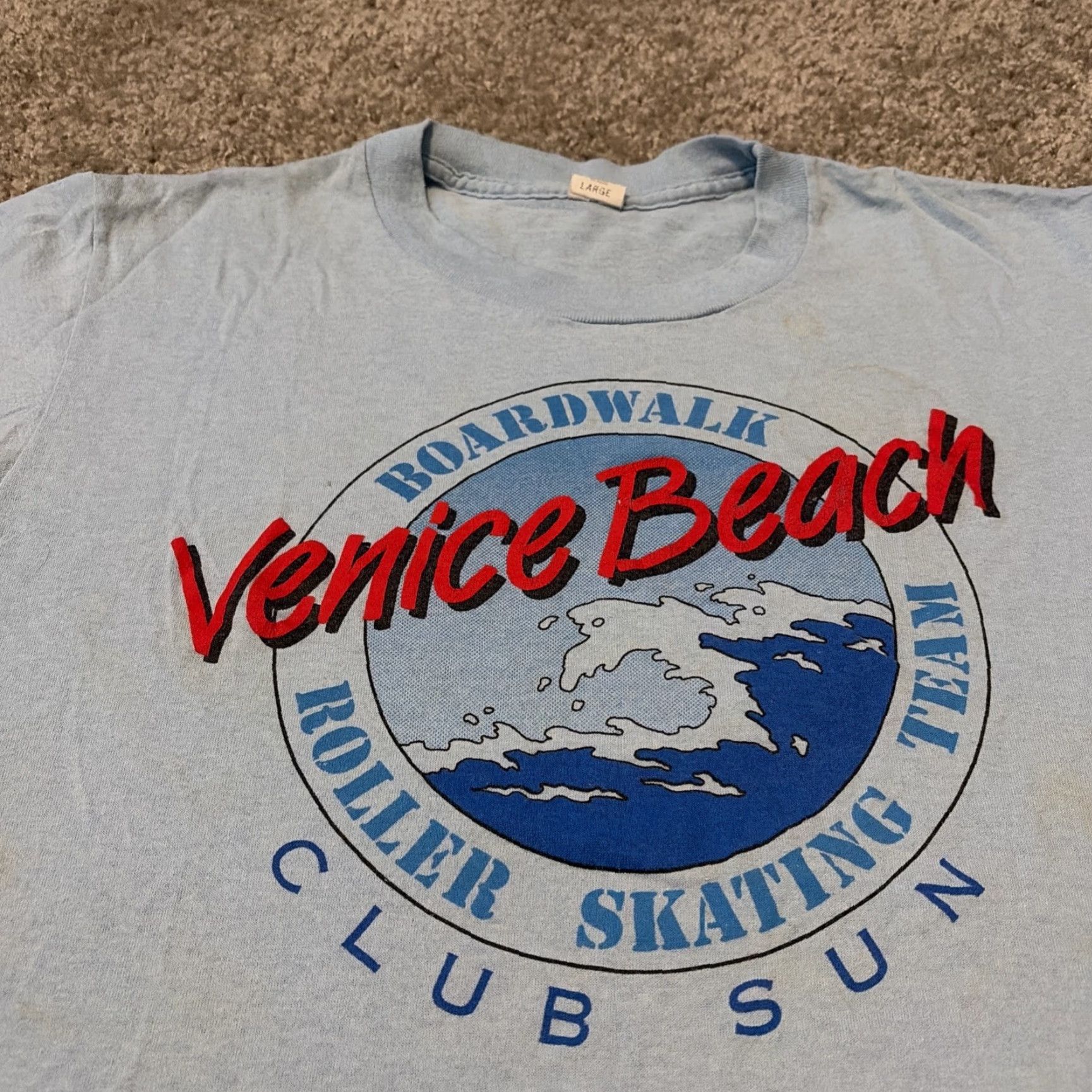 Vintage VINTAGE Venice Beach Boardwalk California Tourist T-Shirt Blue Large 80s Unbranded Unisex Adults L Mens Size US L / EU 52-54 / 3 - 3 Thumbnail