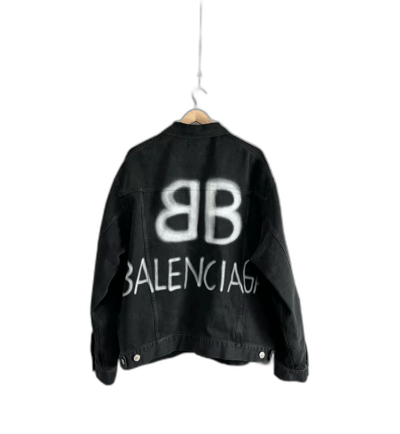 Balenciaga Balenciaga Black and White Denim Jacket Size US M / EU 48-50 / 2 - 1 Thumbnail