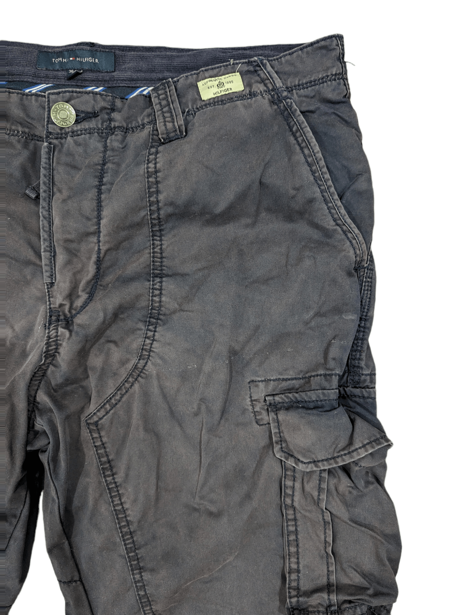 Tommy Hilfiger DISTRESSED TOMMY HILFIGER DOUBLE KNEE CARGO PANTS Size US 36 / EU 52 - 2 Thumbnail