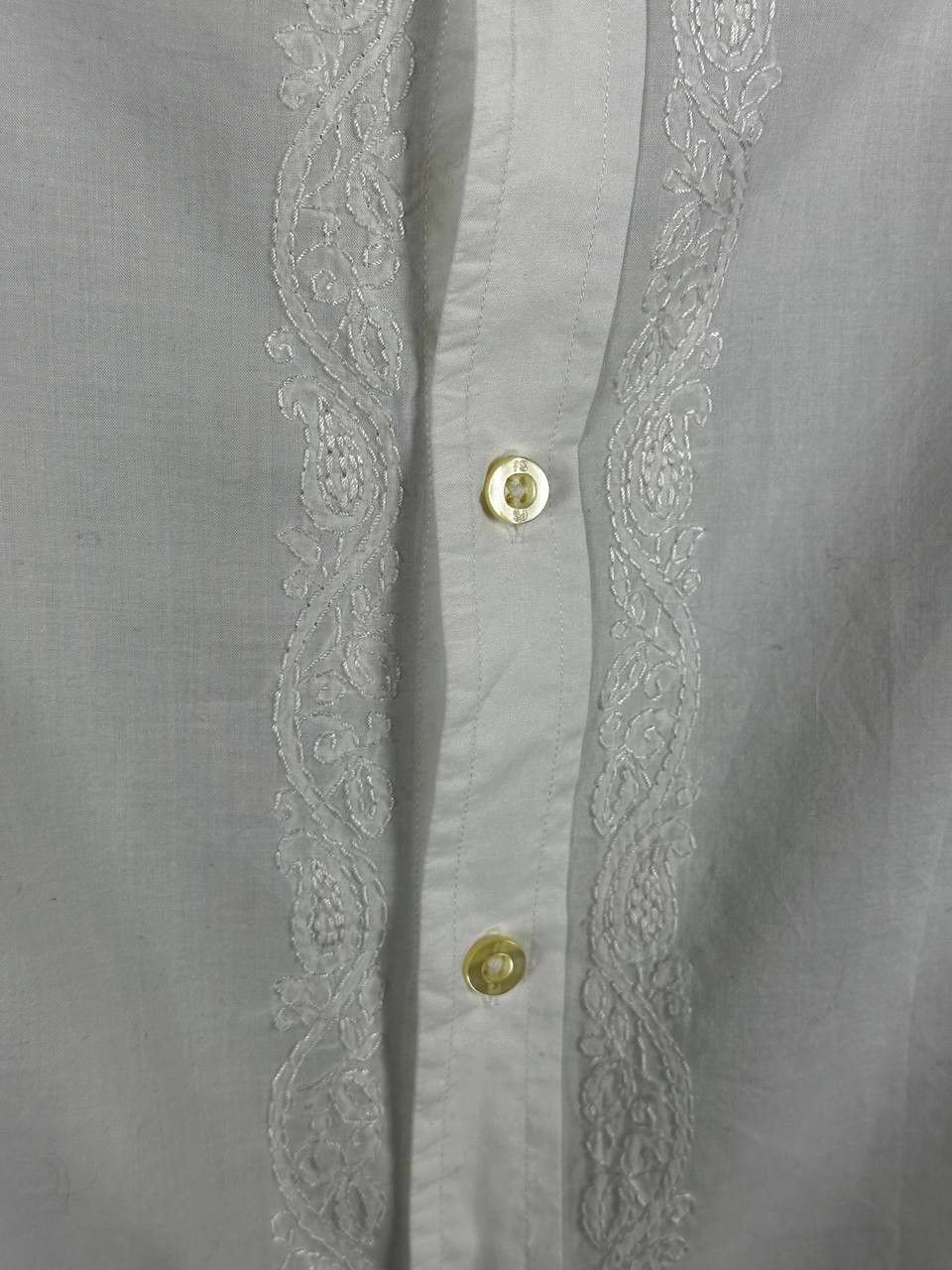 Designer × Paul Smith Vintage Paul Smith White Embroidered Designer Shirt Size US L / EU 52-54 / 3 - 6 Thumbnail
