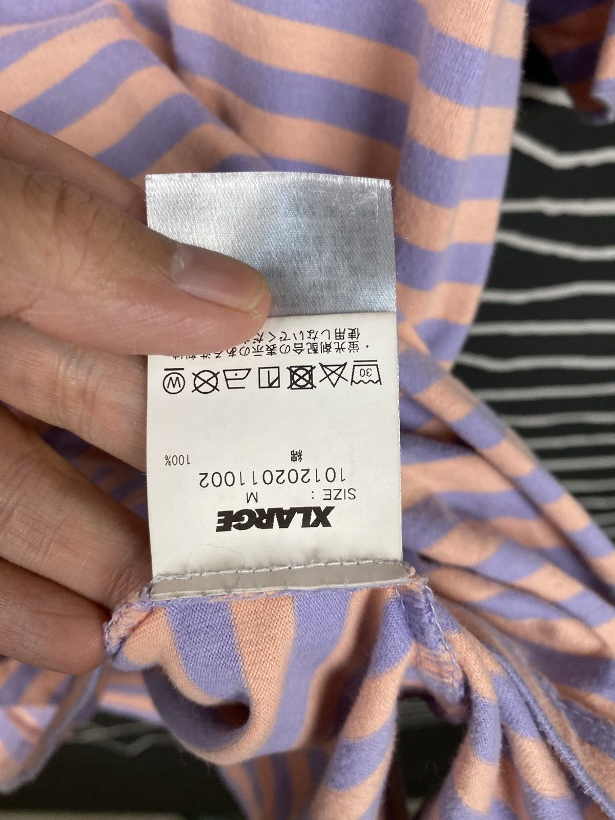 X-LARGE XLARGE Striped Monkey Embroidered T-Shirt Pastel Purple Pink Size US M / EU 48-50 / 2 - 5 Thumbnail
