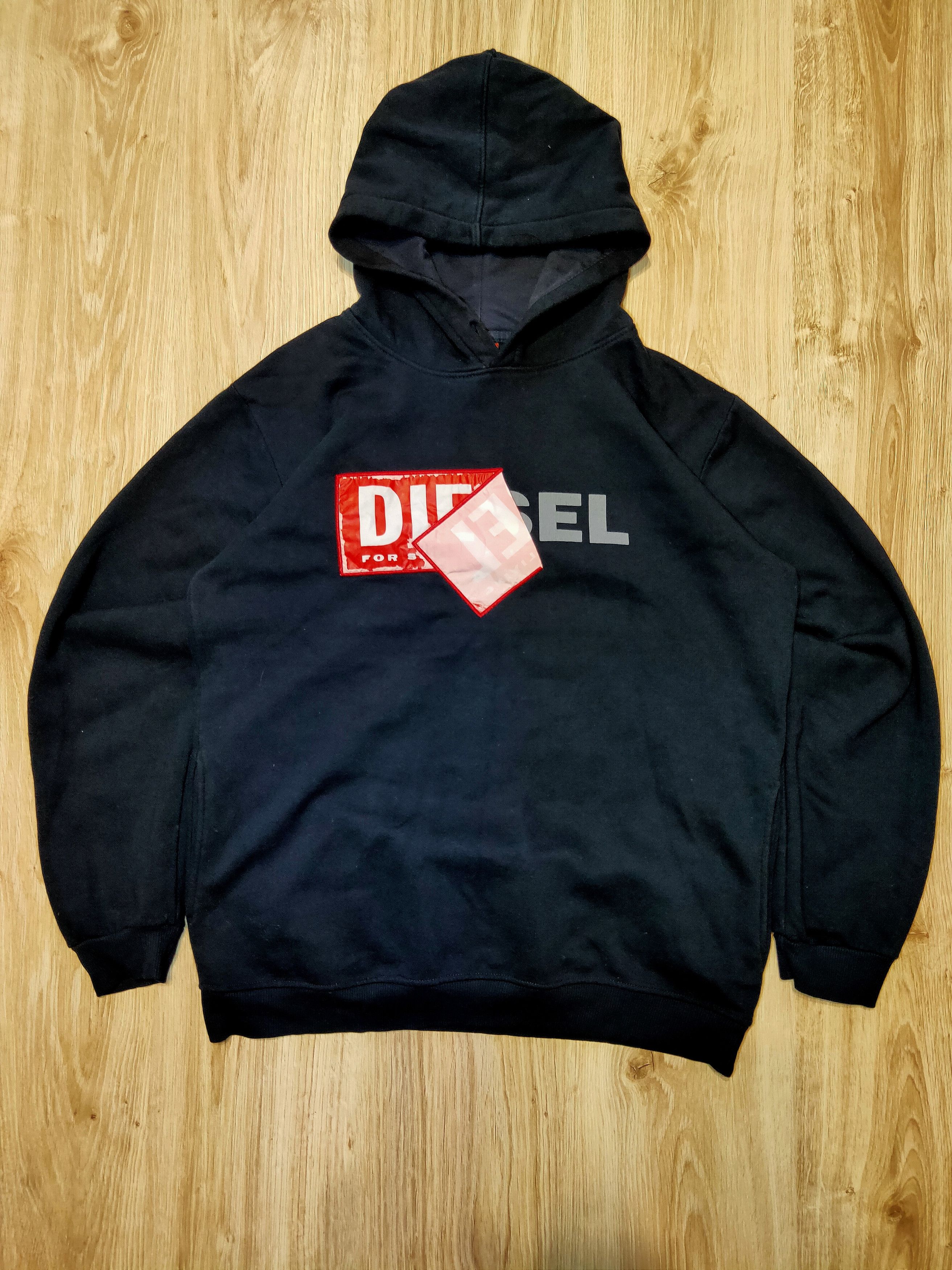 Diesel × Diesel Black Gold × Vintage VINTAGE CRAZY Y2K DIESEL BIG BOXLOGO HOODIE Size US L / EU 52-54 / 3 - 1 Thumbnail