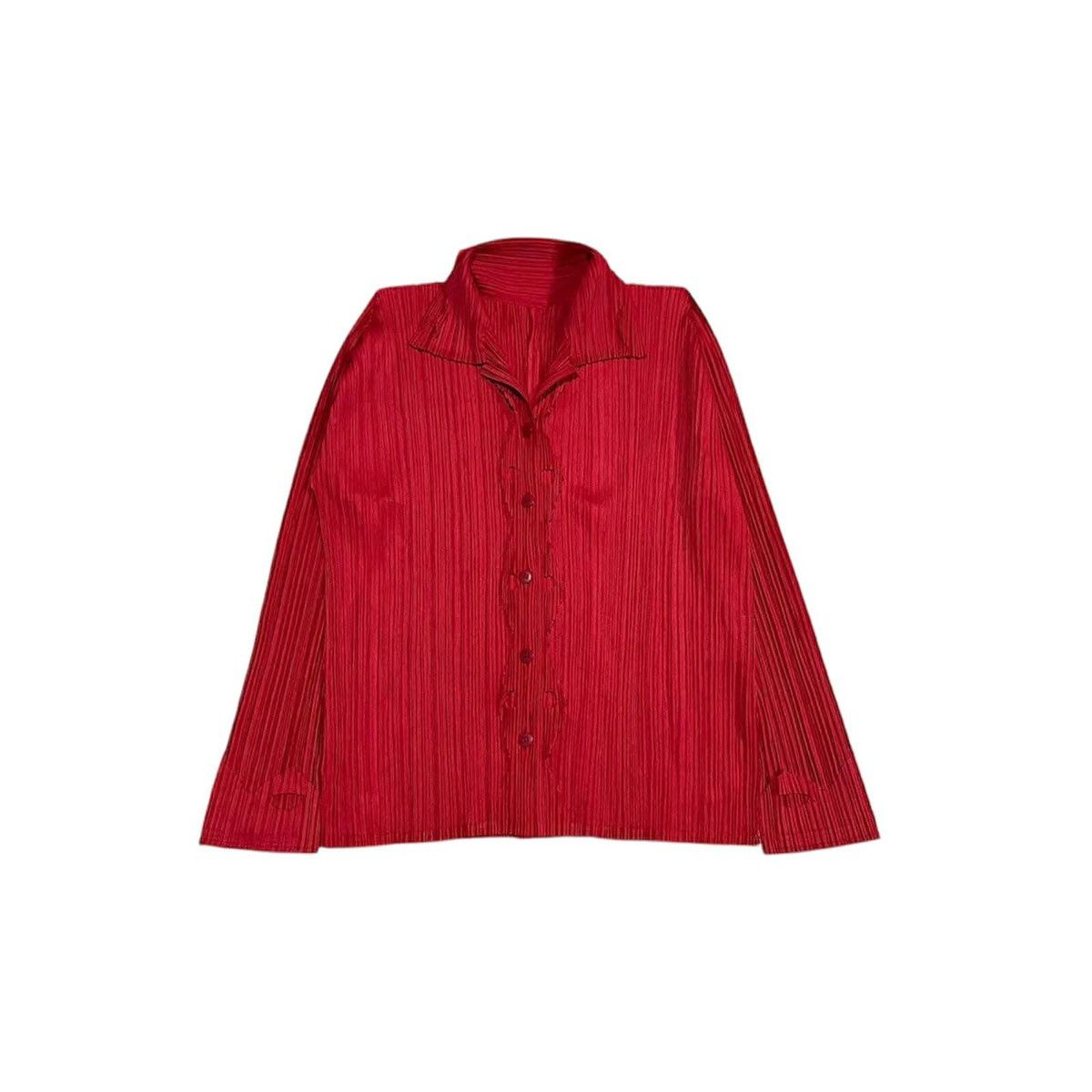 Issey Miyake × Japanese Brand × Pleats Please Issey Miyake 🔥Rare Issey Miyake Pleats Please Button Up Long Sleeve Shirt Size US M / EU 48-50 / 2 - 2 Thumbnail