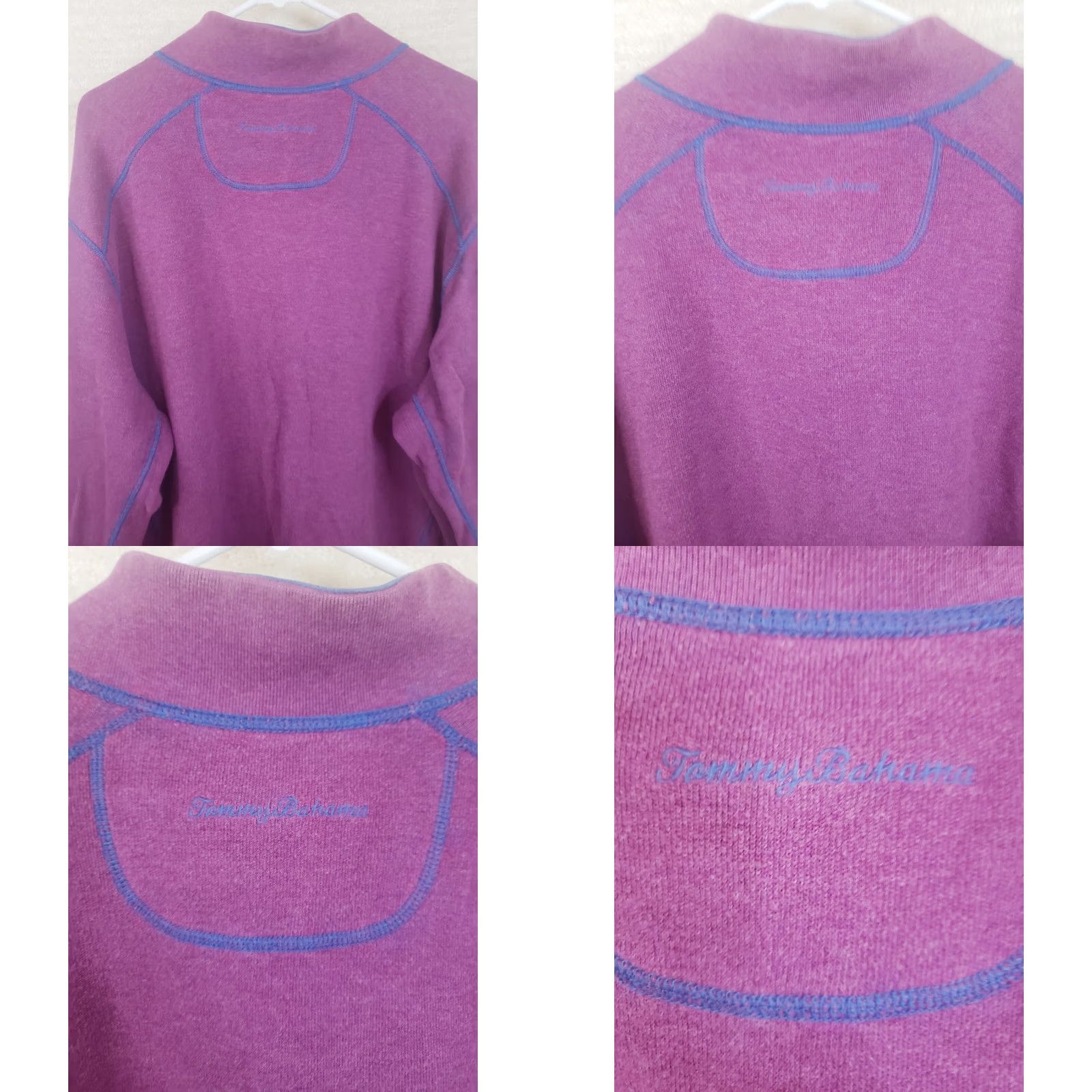 Tommy Bahama Tommy Bahama Sweater Mens XXL 2XL Reversible Quarter Zip Cadet Blue Purple Size US XXL / EU 58 / 5 - 10 Thumbnail