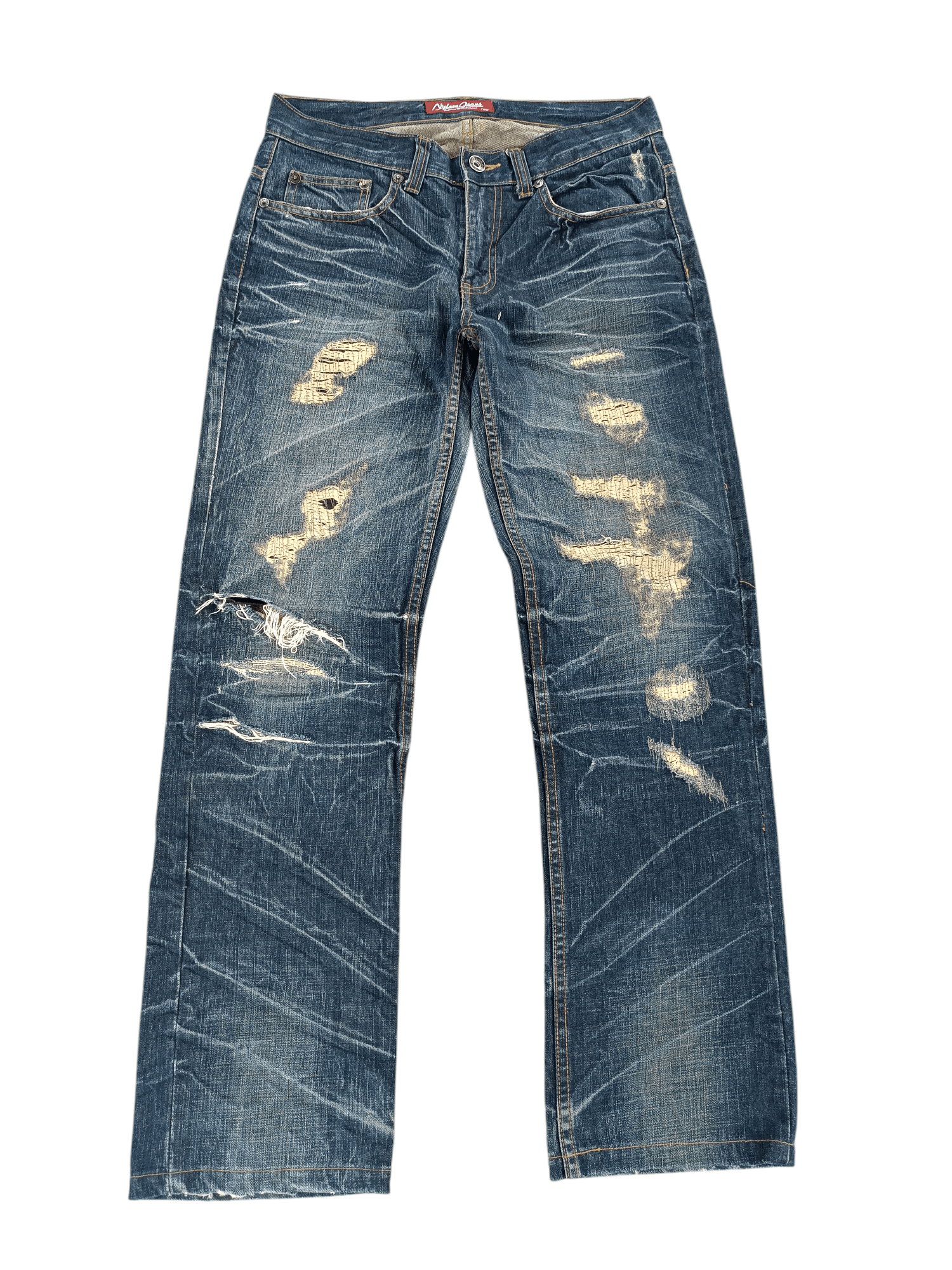 If Six Was Nine × Japanese Brand × Jean 🔥 VTG 🔥 Japanese Nylaus Rare Distressed Jeans Size US 32 / EU 48 - 1 Thumbnail