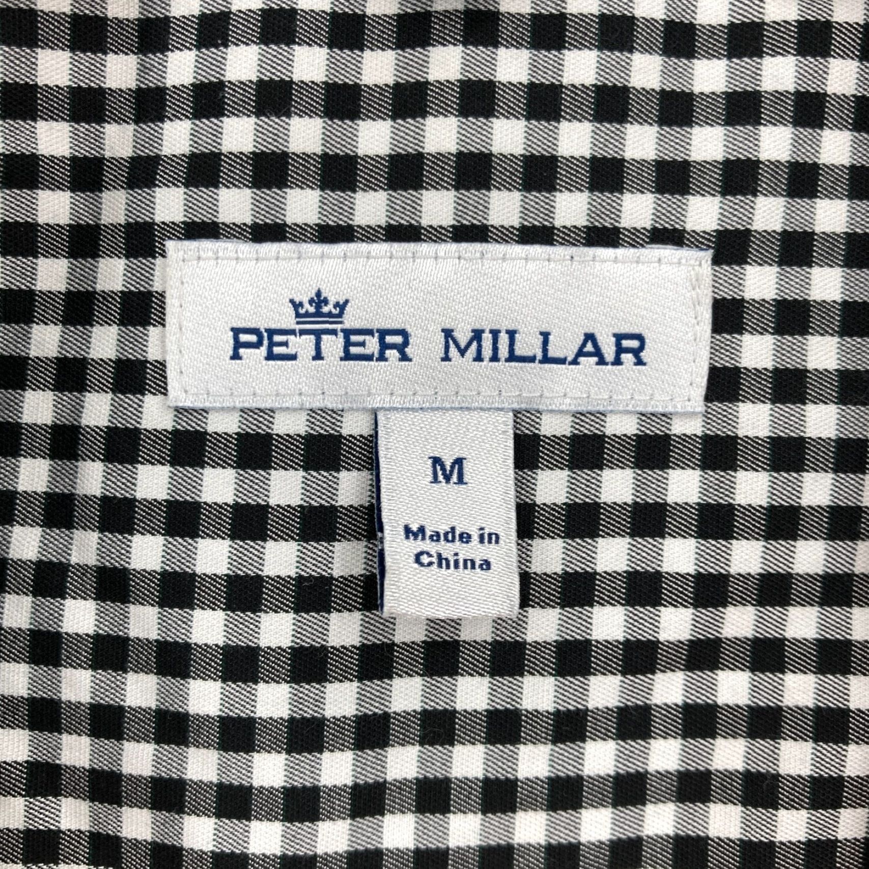Peter Millar Peter Millar Crown Sport Shirt Mens Medium Black Button-Down Silk Gingham Shirt Size US M / EU 48-50 / 2 - 4 Thumbnail