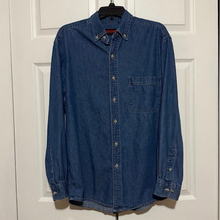 Wolverine Wolverine 100% cotton men’s size M blue denim shirt. Size US M / EU 48-50 / 2 - 1 Thumbnail