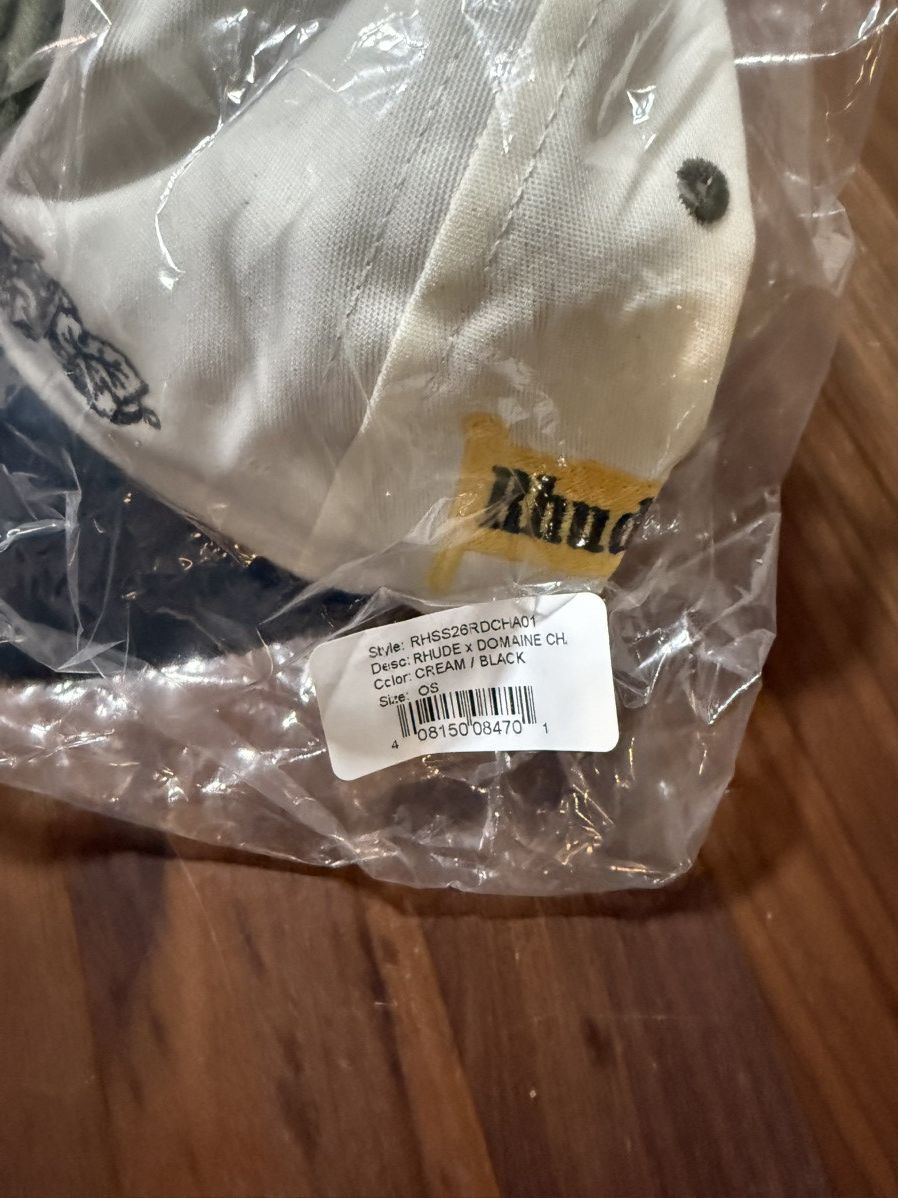 Rhude RHUDE X DOMAINE CHAVY-CHOUET R LOGO HAT CREAM / BLACK Size ONE SIZE - 6 Thumbnail