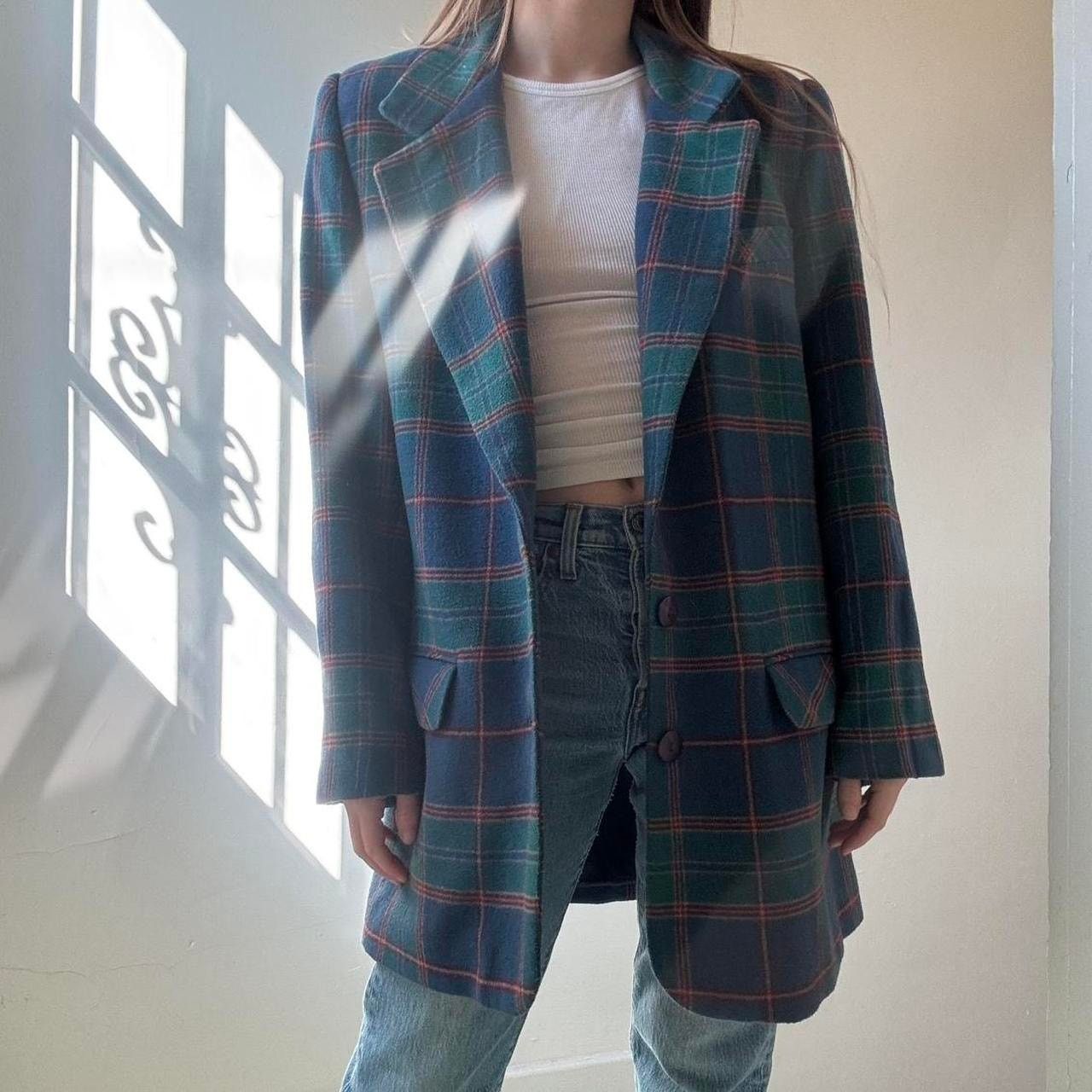Vintage Vintage Signature Expressions Blue Wool Plaid Blazer 12 Size XL / US 12-14 / IT 48-50 - 7 Thumbnail