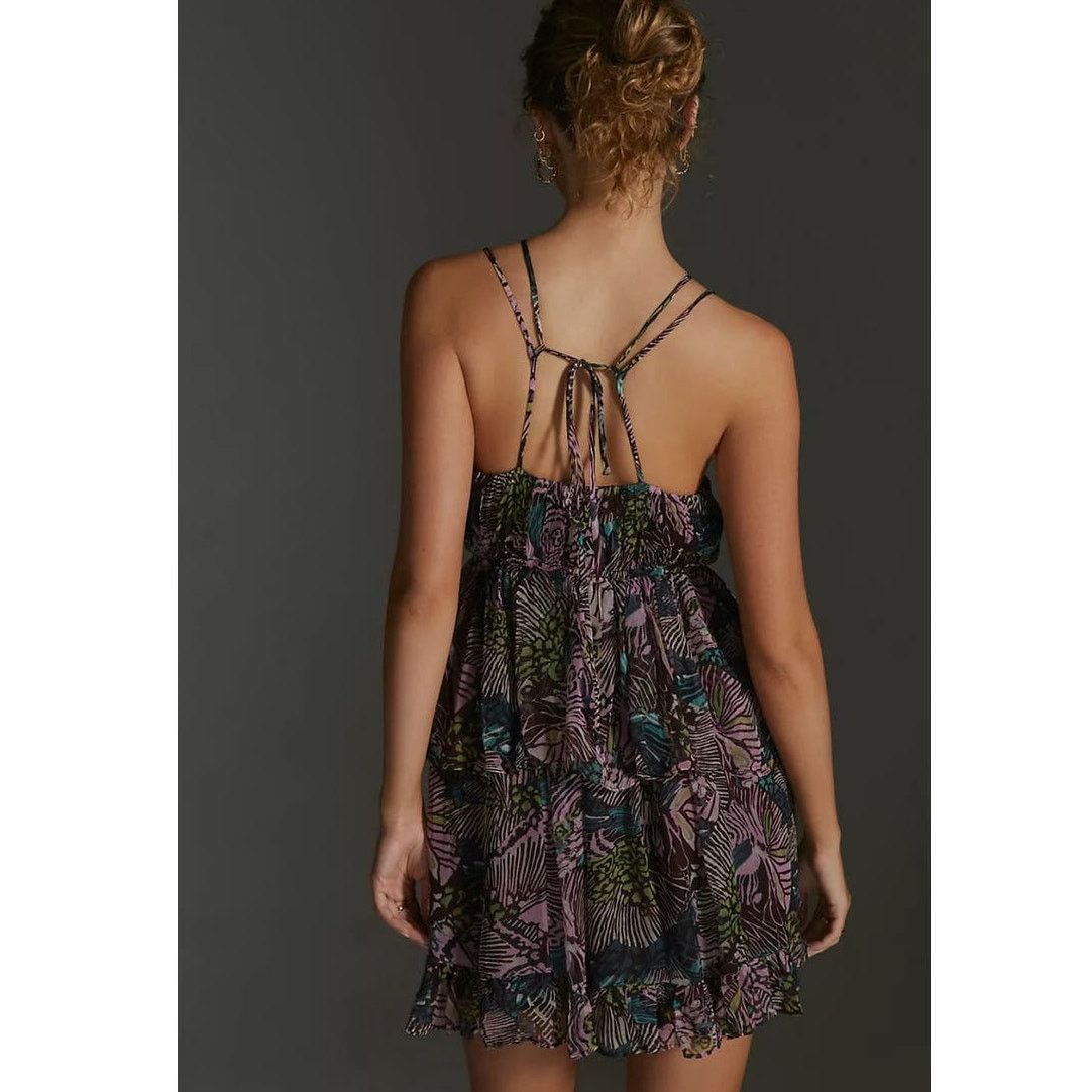 Free People New By Anthropologie Cutout Mini Dress $170 X-SMALL Purple Size XS / US 0-2 / IT 36-38 - 3 Thumbnail