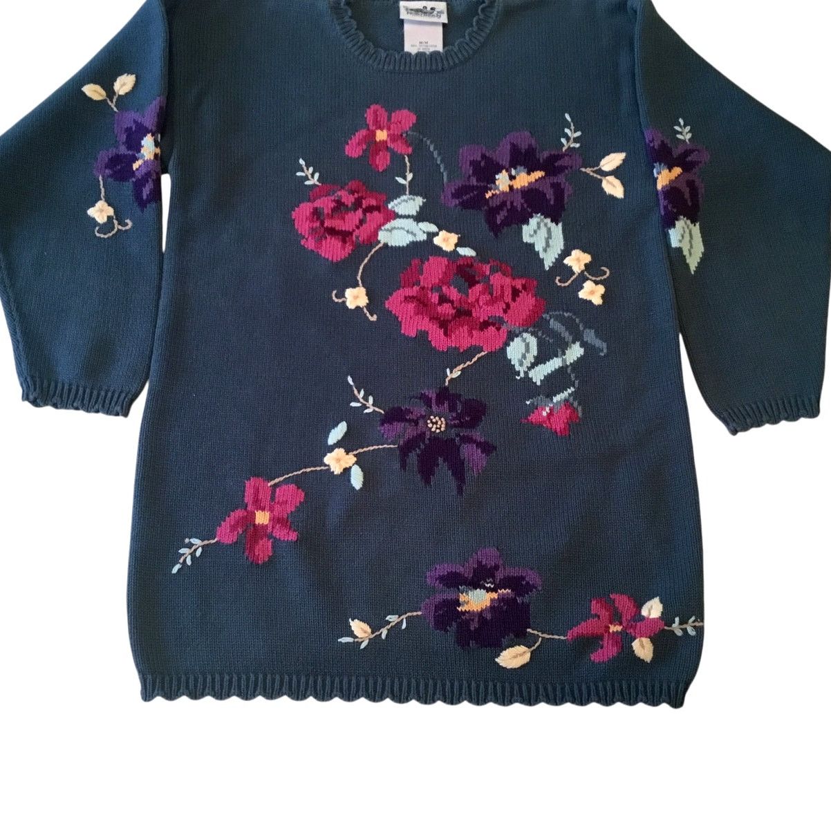 Northern Reflections Northern Reflections Sweater Forest Green Violets Medium Size M / US 6-8 / IT 42-44 - 1 Thumbnail