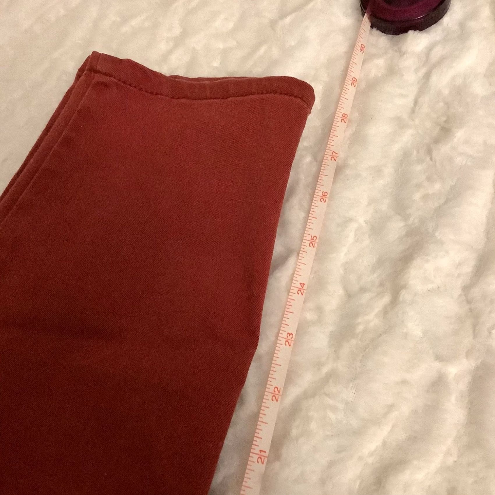 Mossimo Mossimo Jeans Women's Juniors Size 9 Red Skinny Fit 28in Inseam Jeans Skinny Low Rise Contemporary Pattern Solid Button Closure Mens? Size 30" / US 8 / IT 44 - 5 Thumbnail