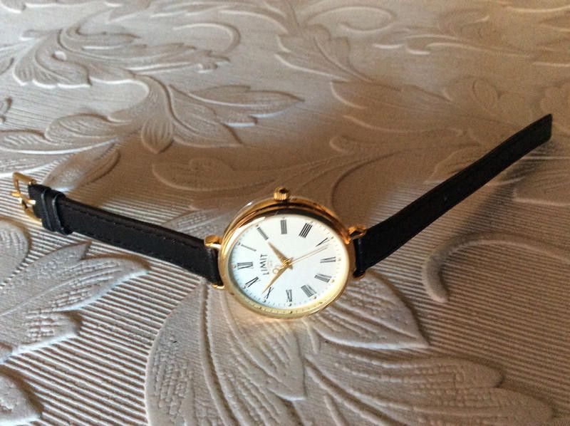 Designer Limit ladies white dial black leather strap watch Size ONE SIZE - 7 Thumbnail