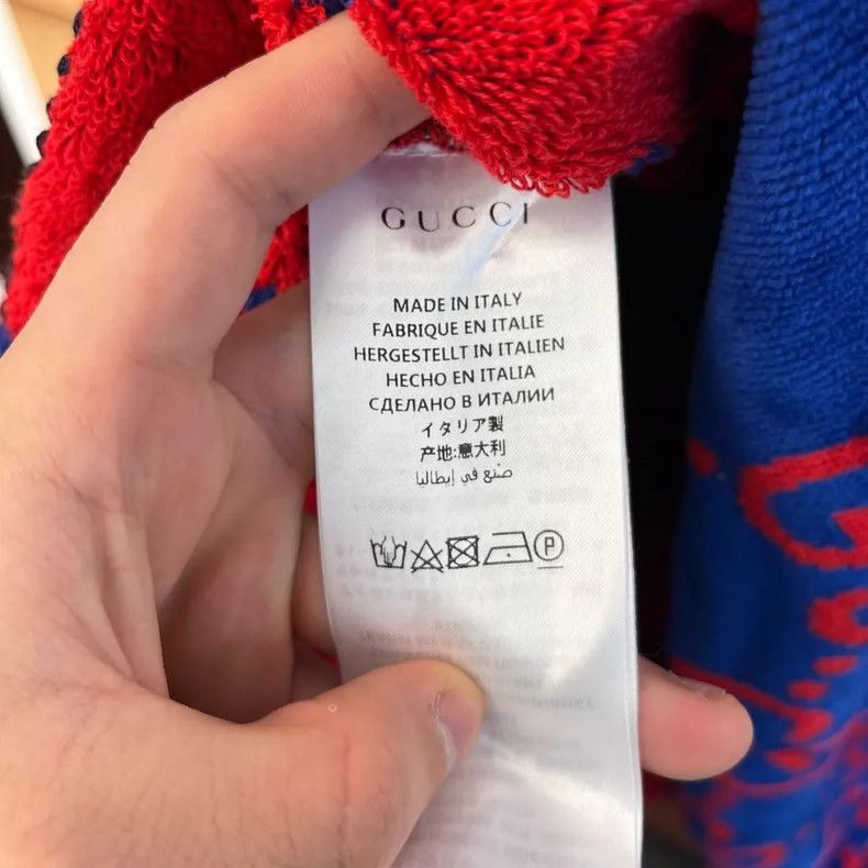 Gucci Gucci Red and blue contrast color old flower full print fle Size S / US 4 / IT 40 - 4 Thumbnail