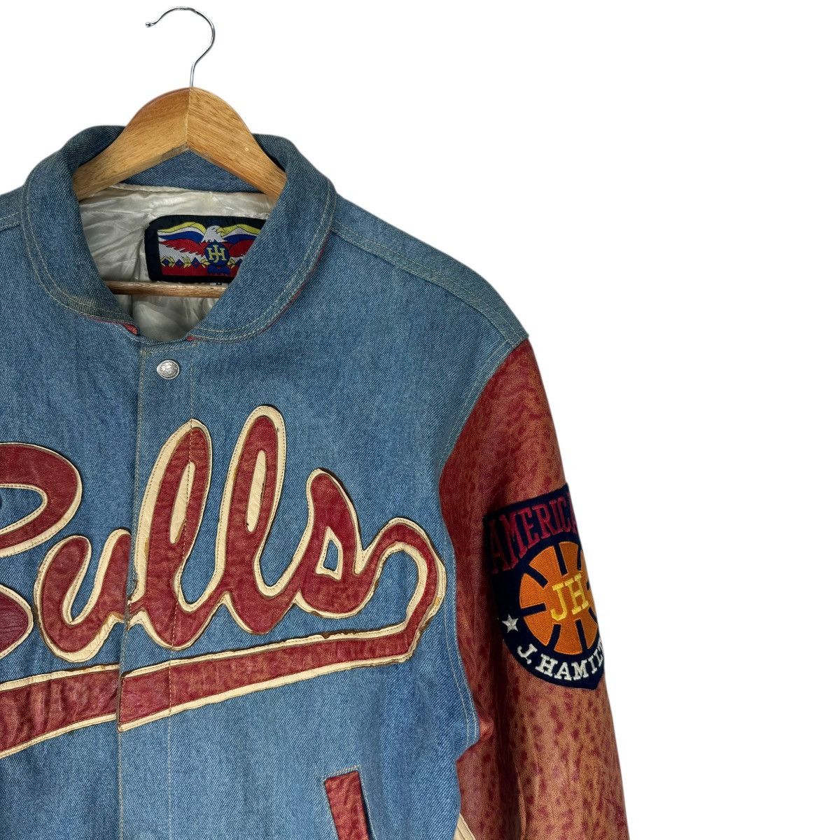 Jeff Hamilton 🌟90s J.H DESIGN CHICAGO BULLS NBA VARSITY LEATHER JACKET Size US M / EU 48-50 / 2 - 5 Thumbnail