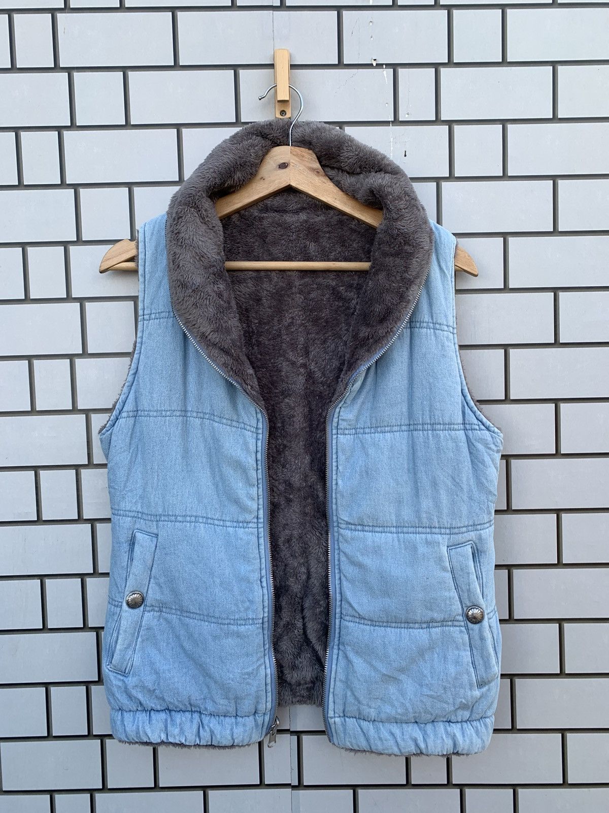 Indigo × Japanese Brand Vintage Japanese Brand Look Jeans Reversible Vest Size US M / EU 48-50 / 2 - 15 Thumbnail