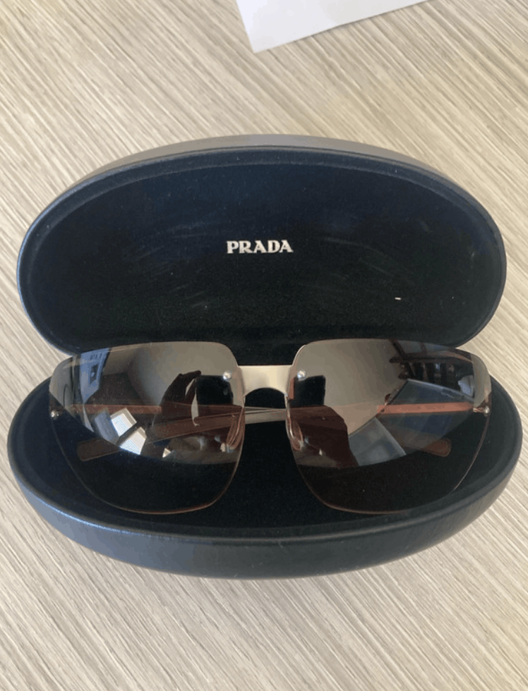 Designer × Prada Prada Sunglasses Oversized Rimless Y2K SPR 22M