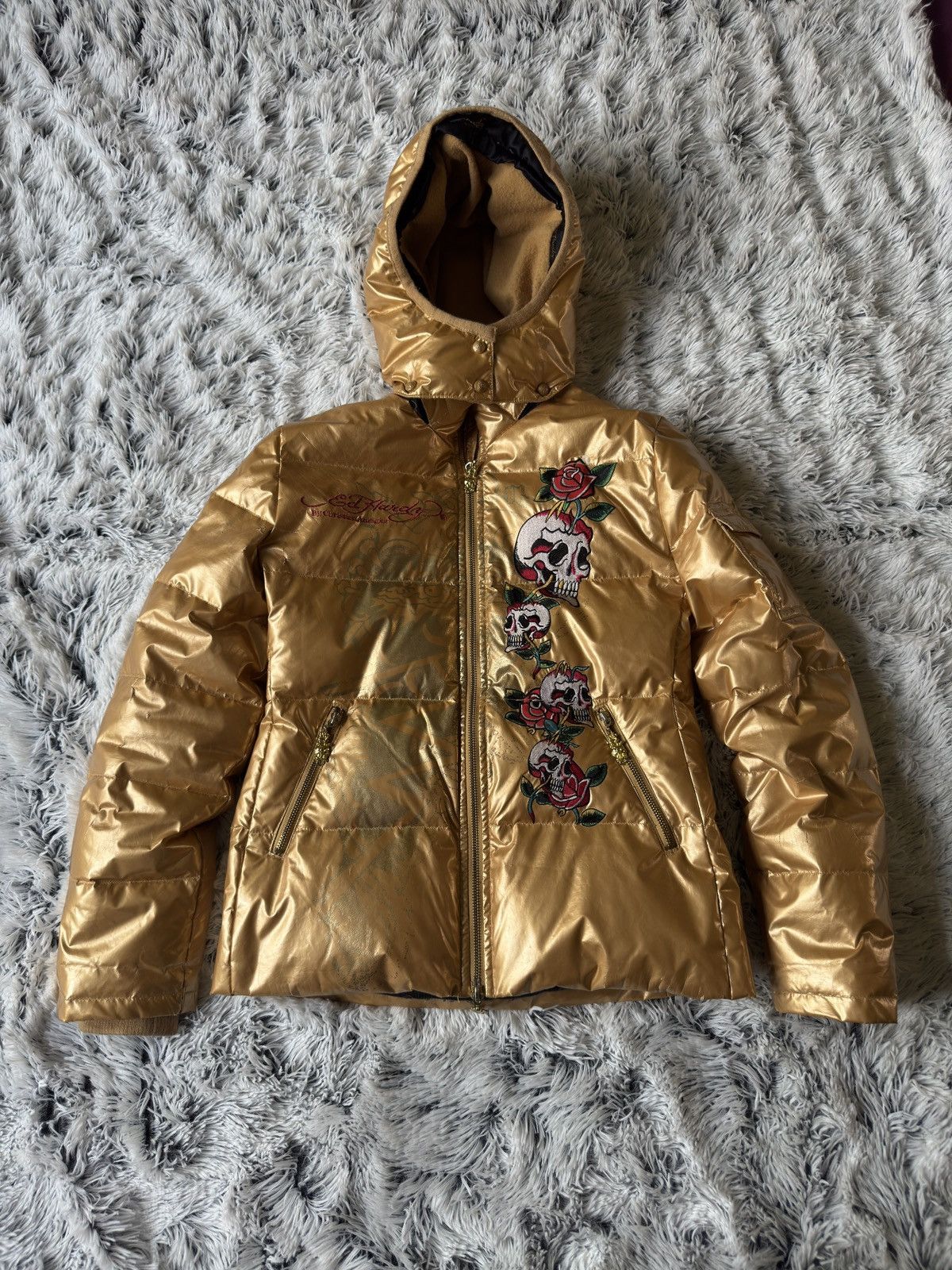 Ed Hardy Ed Hardy “Dedicated To The One I Love” Puffer Size M / US 6-8 / IT 42-44 - 1 Thumbnail