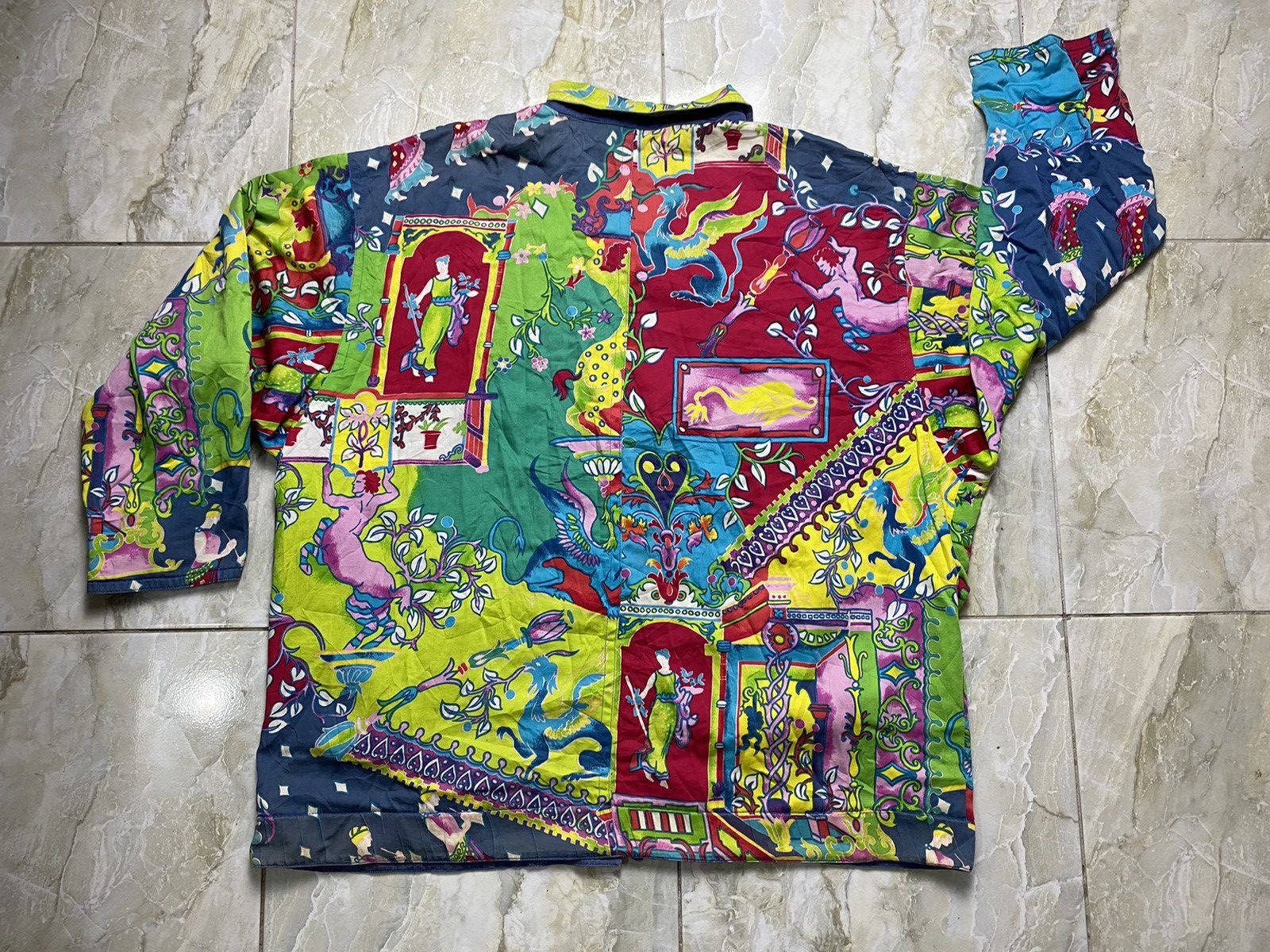 Louis Feraud LOUIS FERAUD PARIS Psychedelic Abstract Blouse Shirt Size US XXL / EU 58 / 5 - 3 Thumbnail