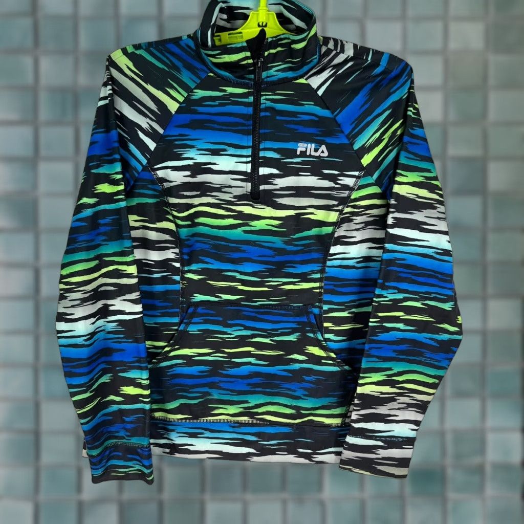 Fila Fila Sport Jacket Women’s M Blue/Black Zebra Print 1/4 Zipper Pocket Size M / US 6-8 / IT 42-44 - 1 Thumbnail