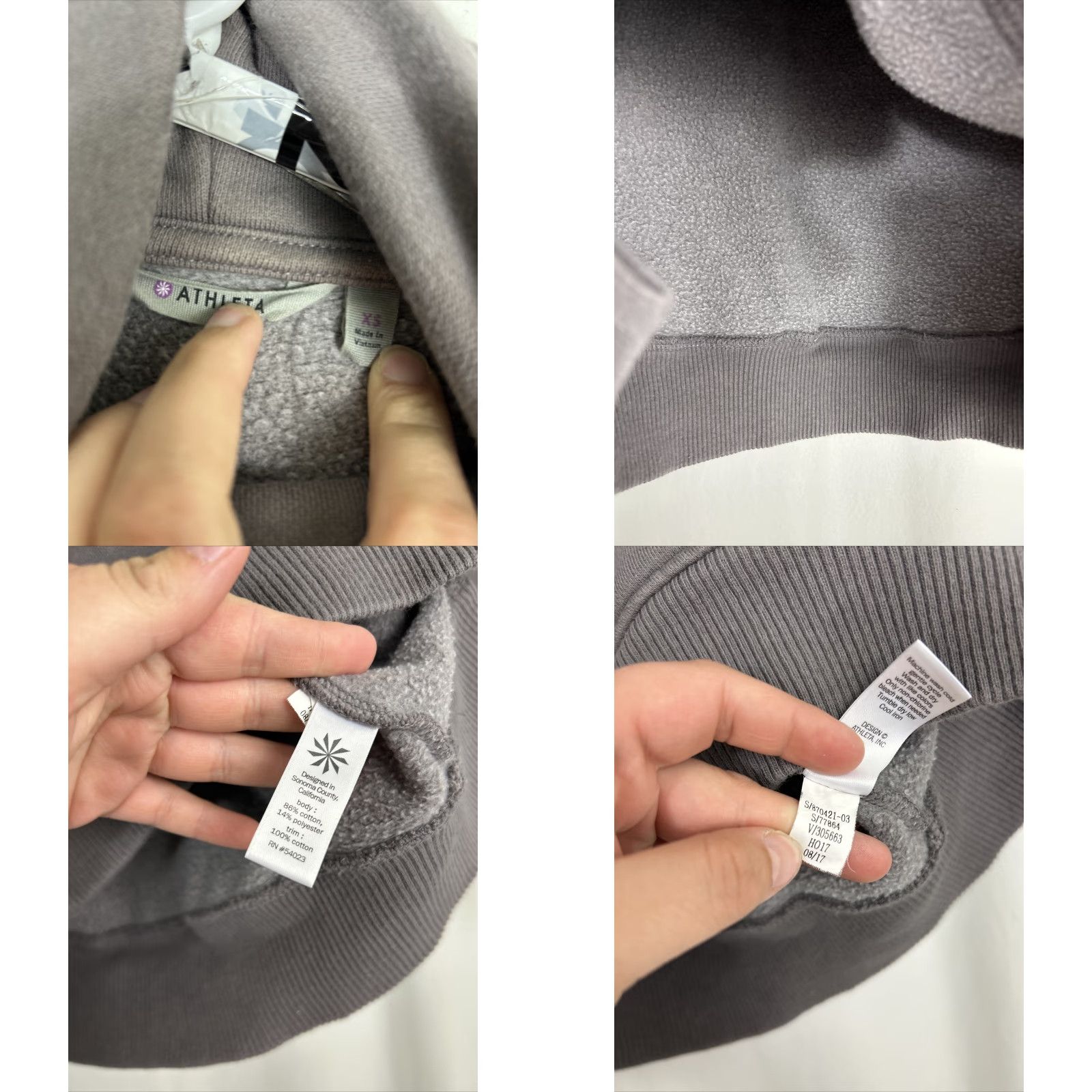 Athleta Athleta Sweatshirt Pullover Women’s XS Gray Thumbhole Funnel Neck Turtleneck Activewear Pullover Size XS / US 0-2 / IT 36-38 - 8 Thumbnail
