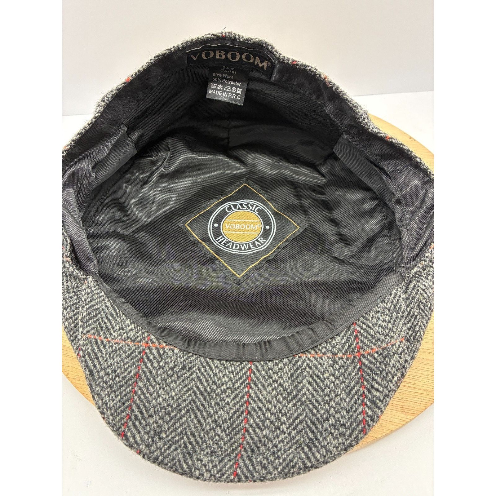 Other VOBOOM Wool Blend Newsboy Cap 59cm Grey Tweed Peaky Blinders Size ONE SIZE - 11 Thumbnail