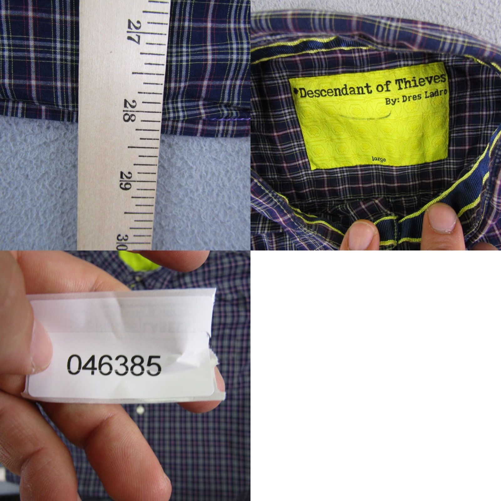 Vintage VINTAGE Descendant of Thieves Plaid Button-Up Shirt Mens Large Blue Red Limited Edition Size US L / EU 52-54 / 3 - 8 Thumbnail